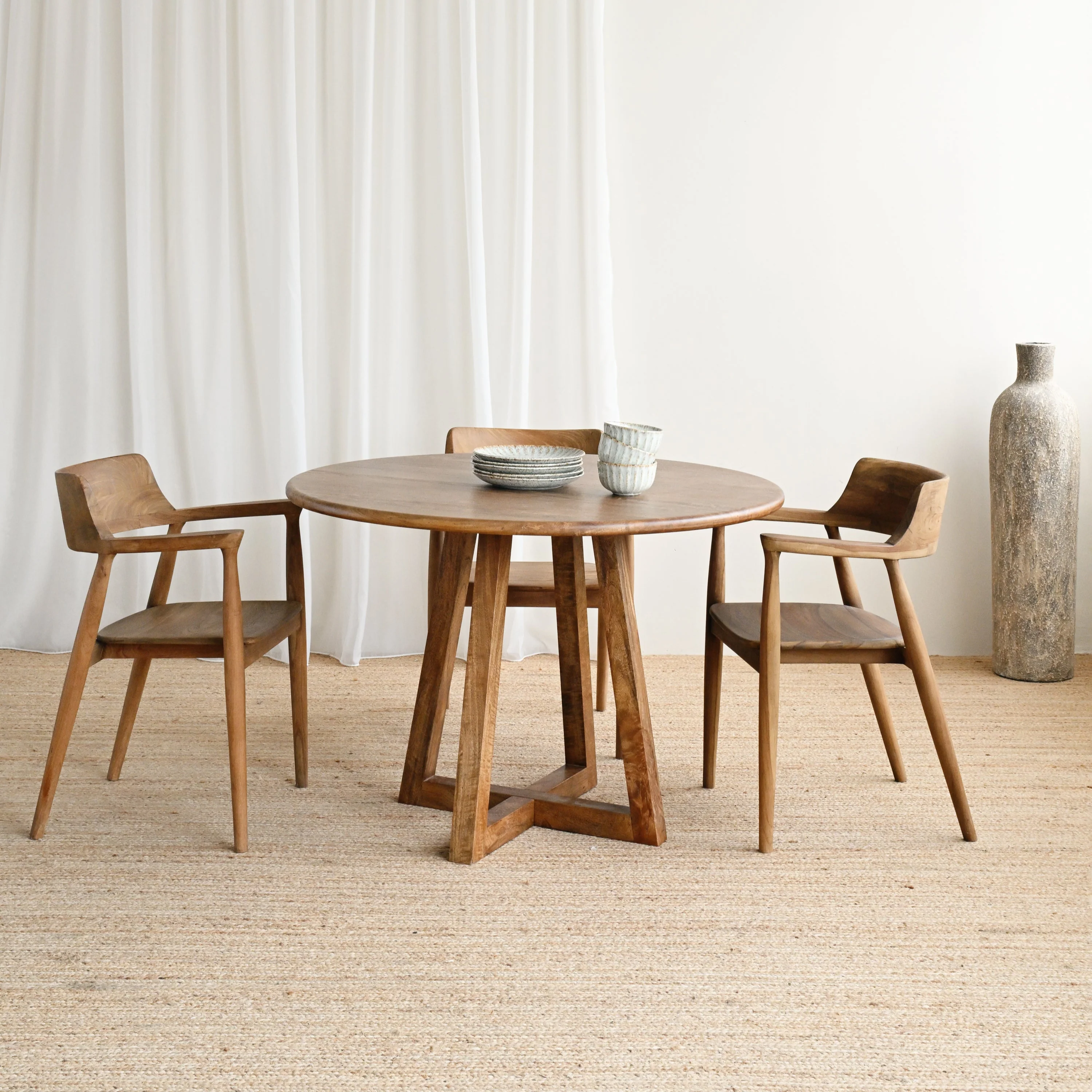 Amann Round Dining Table - Tallow - Image 2