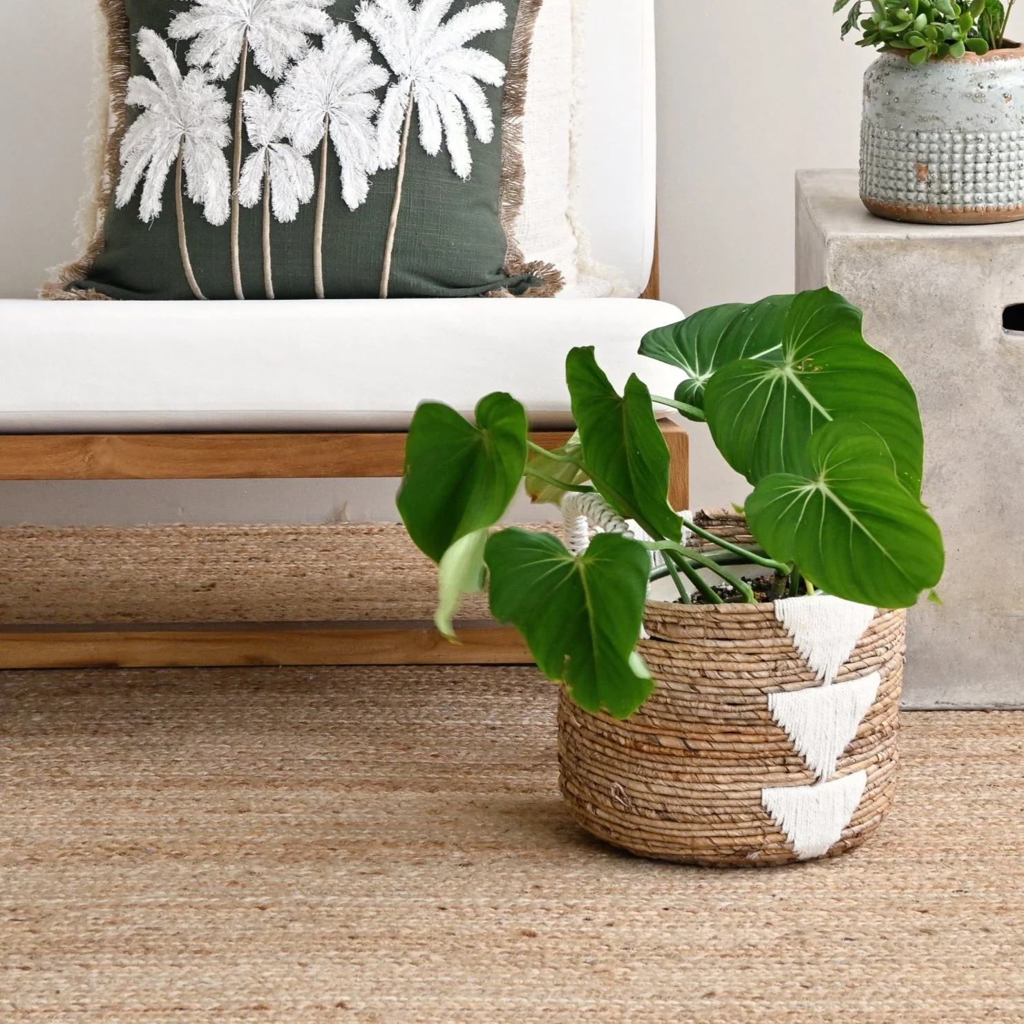 Banana Leaf Macrame Basket - Image 4
