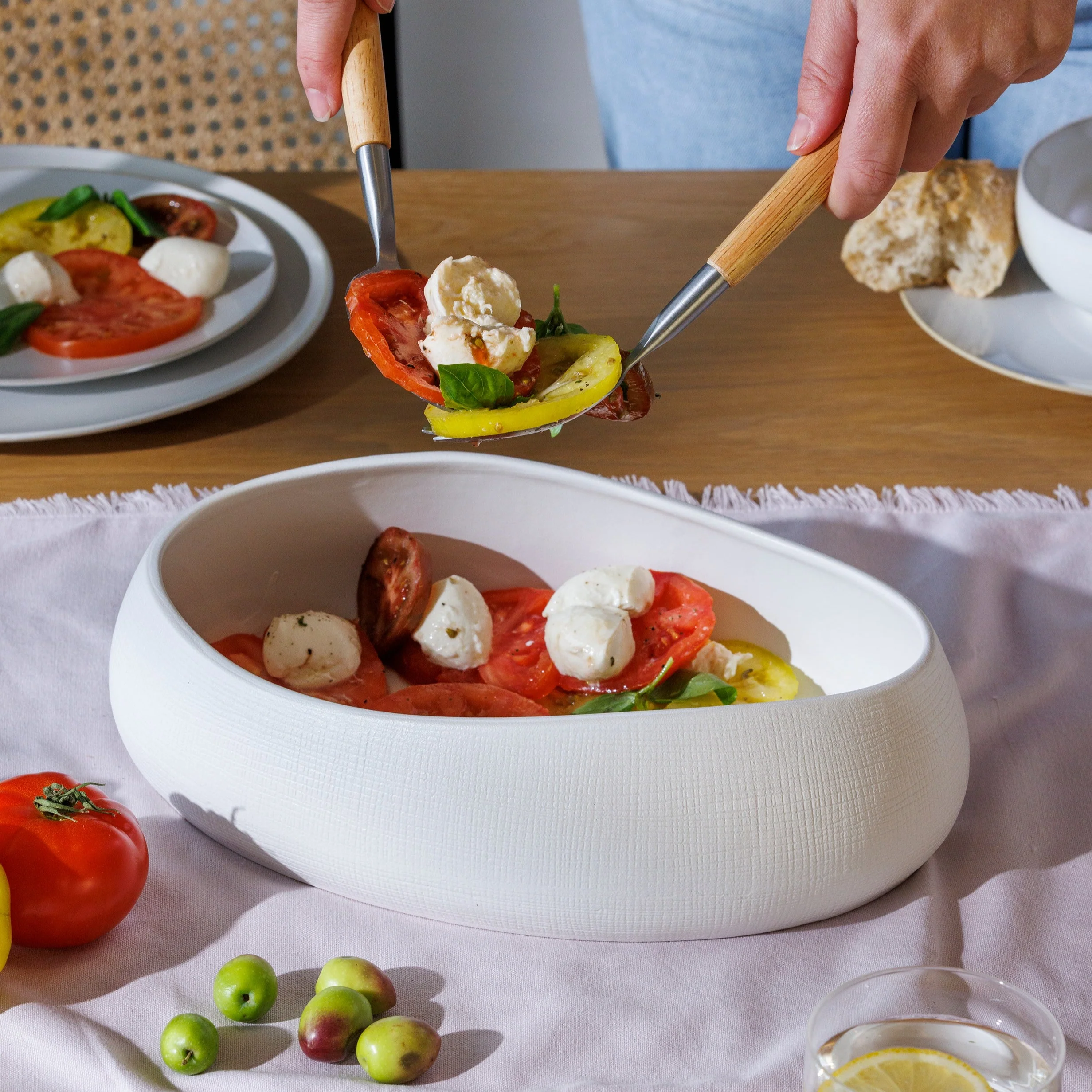 Bisque Oval Bowl White - Image 2