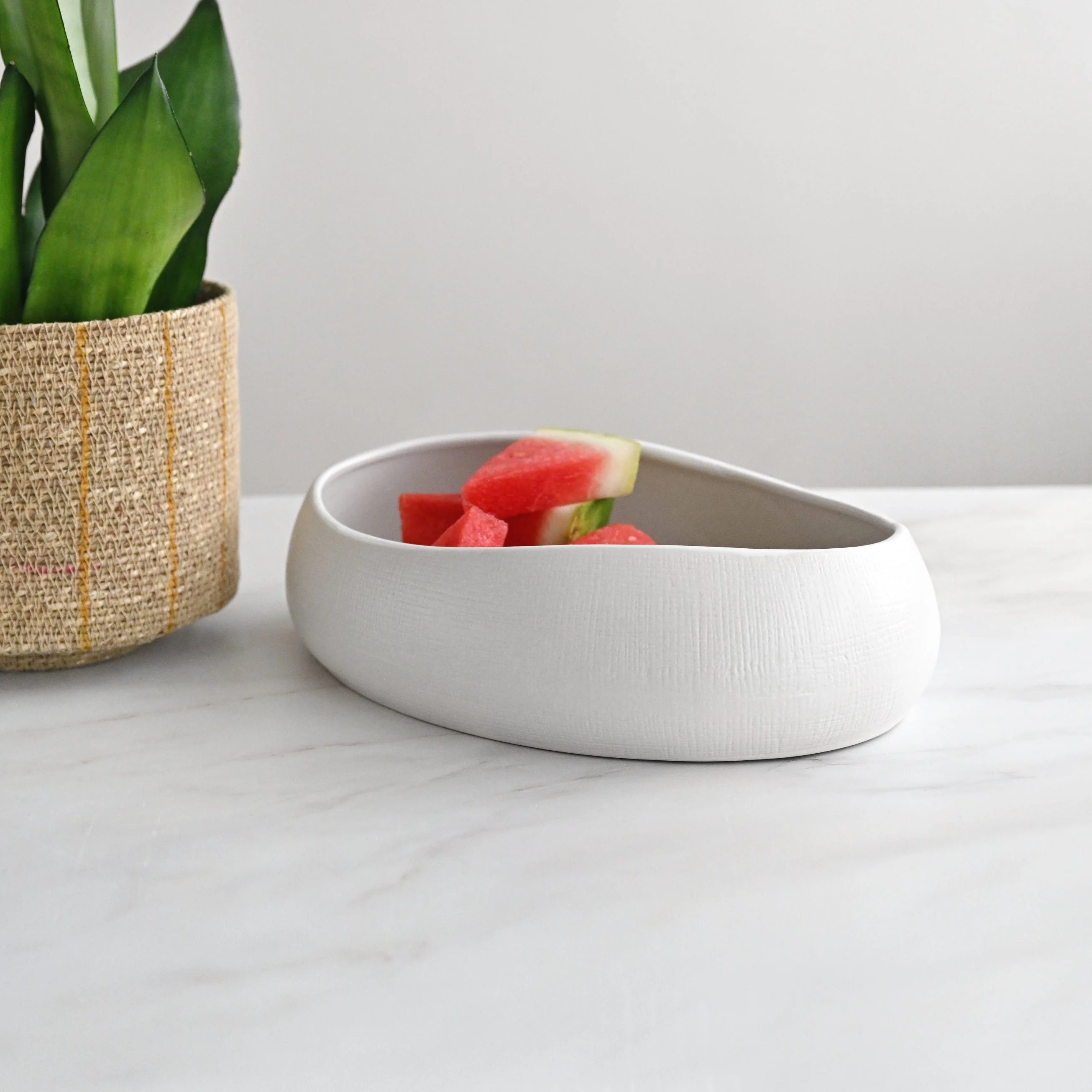 Bisque Oval Bowl White - Image 3