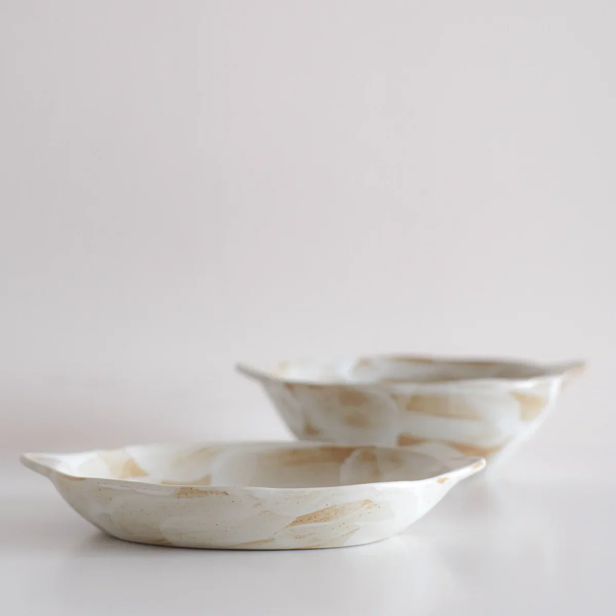 Burnt Umber Handbrushed Oval Flat Dish - Image 3