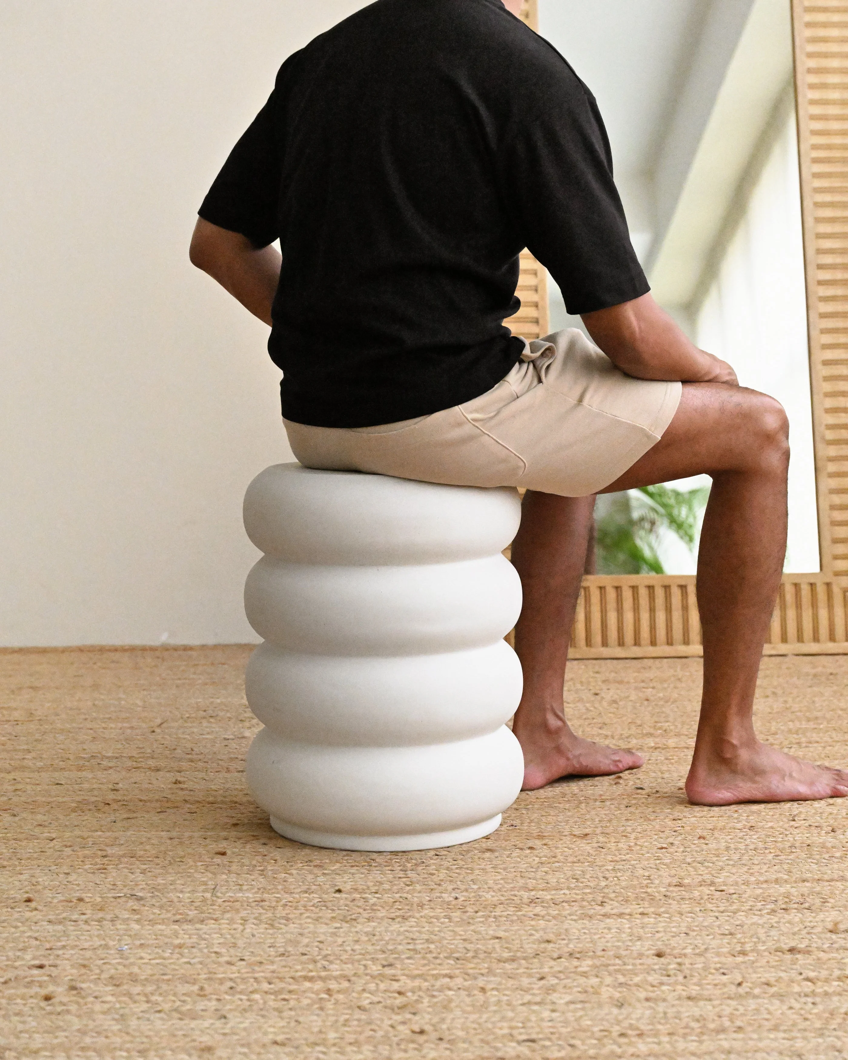 Chelin Concrete Stool - White - Image 3