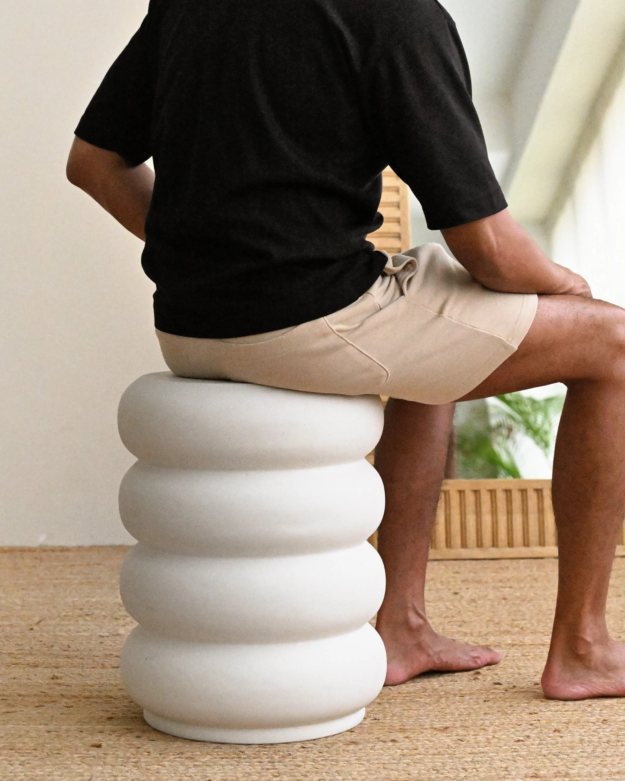 Chelin Concrete Stool - White - Image 4