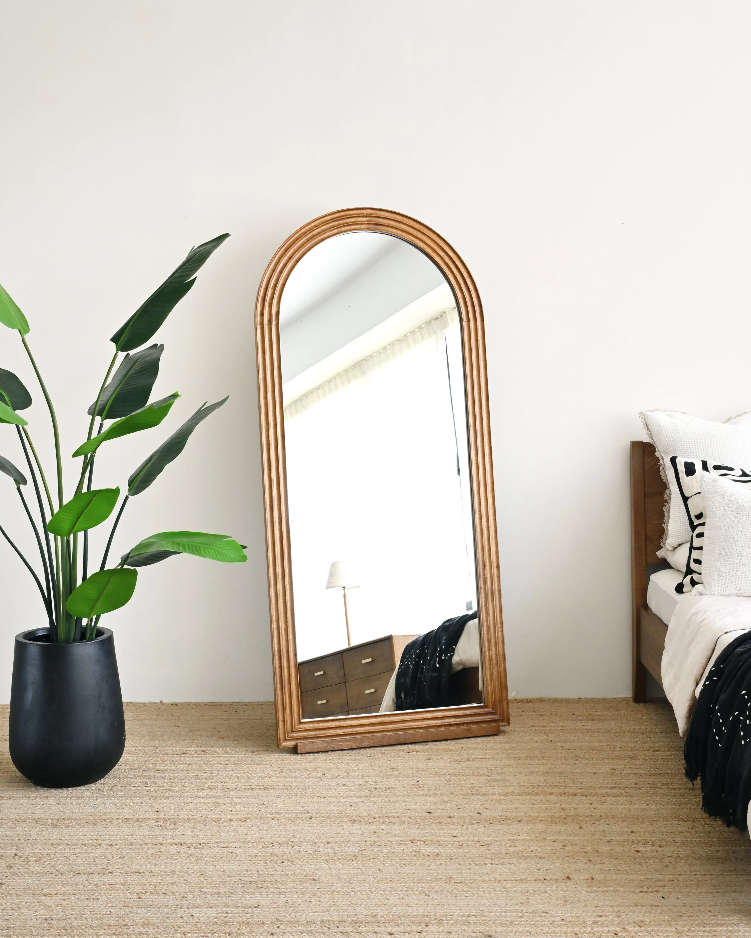 Gaia Arched Standing Mirror 180cm - Tallow