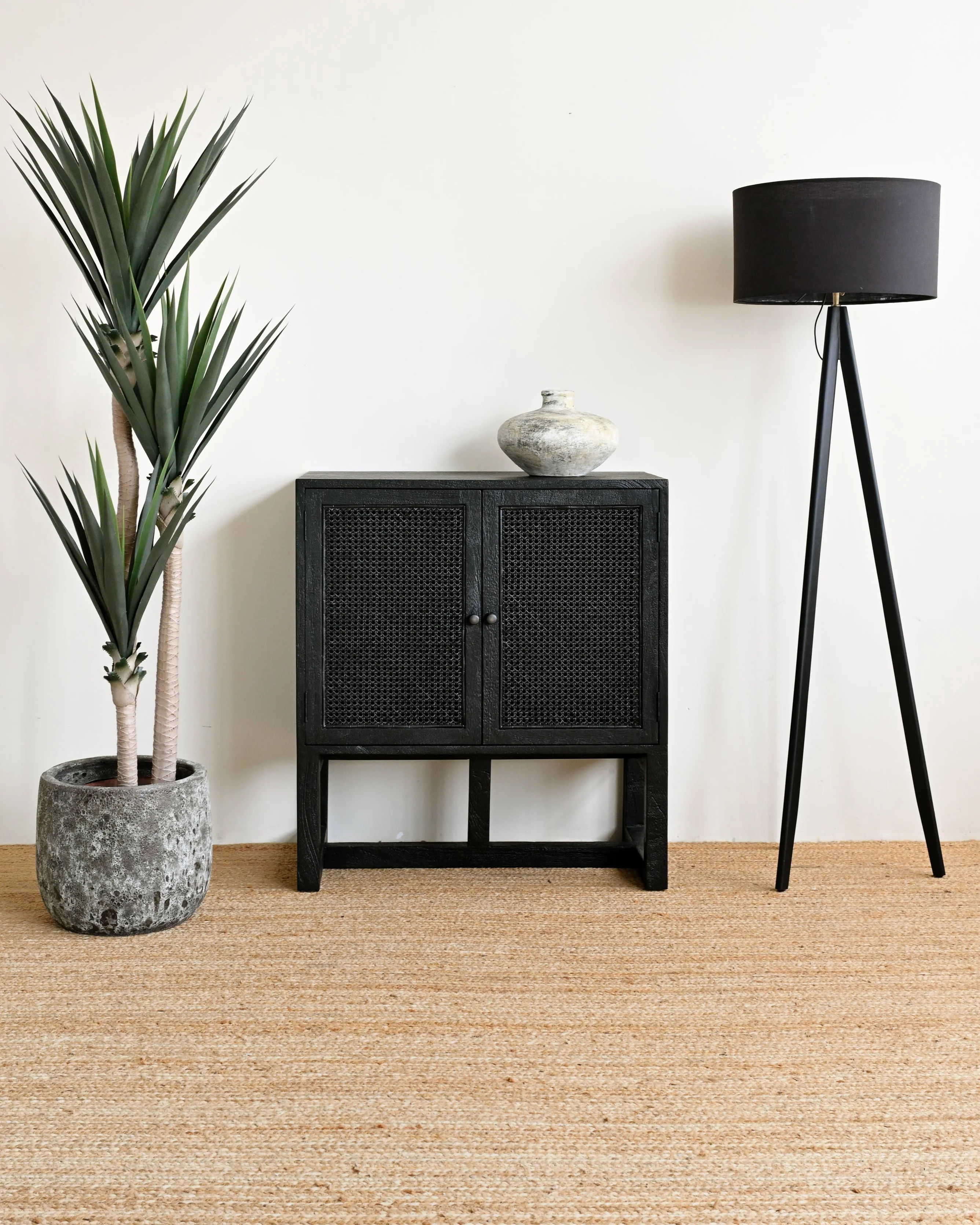 Gili 2 Door Sideboard - Rustic Black - Image 2