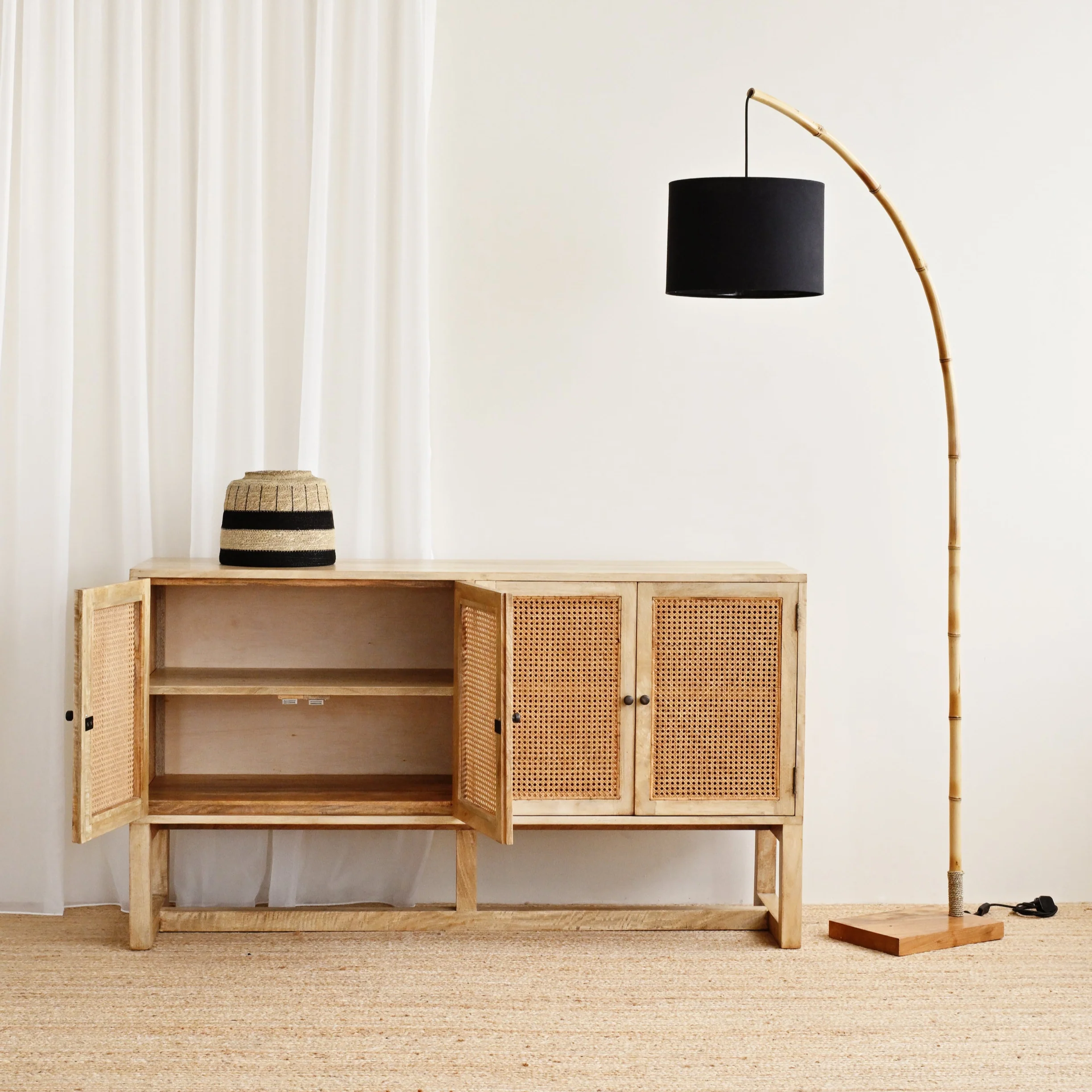 Gili 4 Door Sideboard - Natural - Image 4