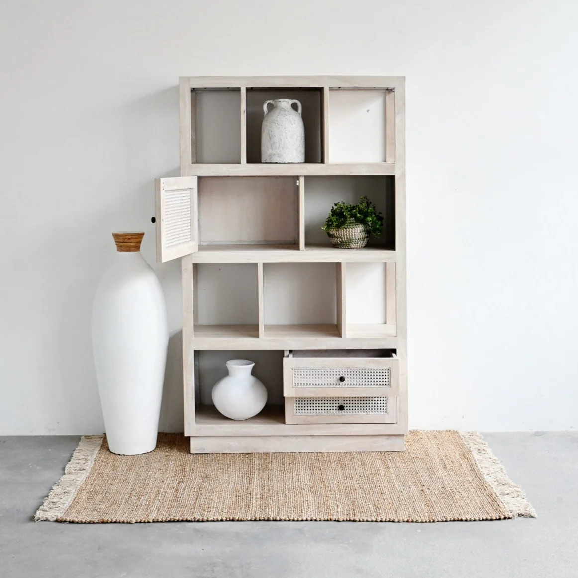 Gili Rectangular Bookshelf - White Wash - Image 5