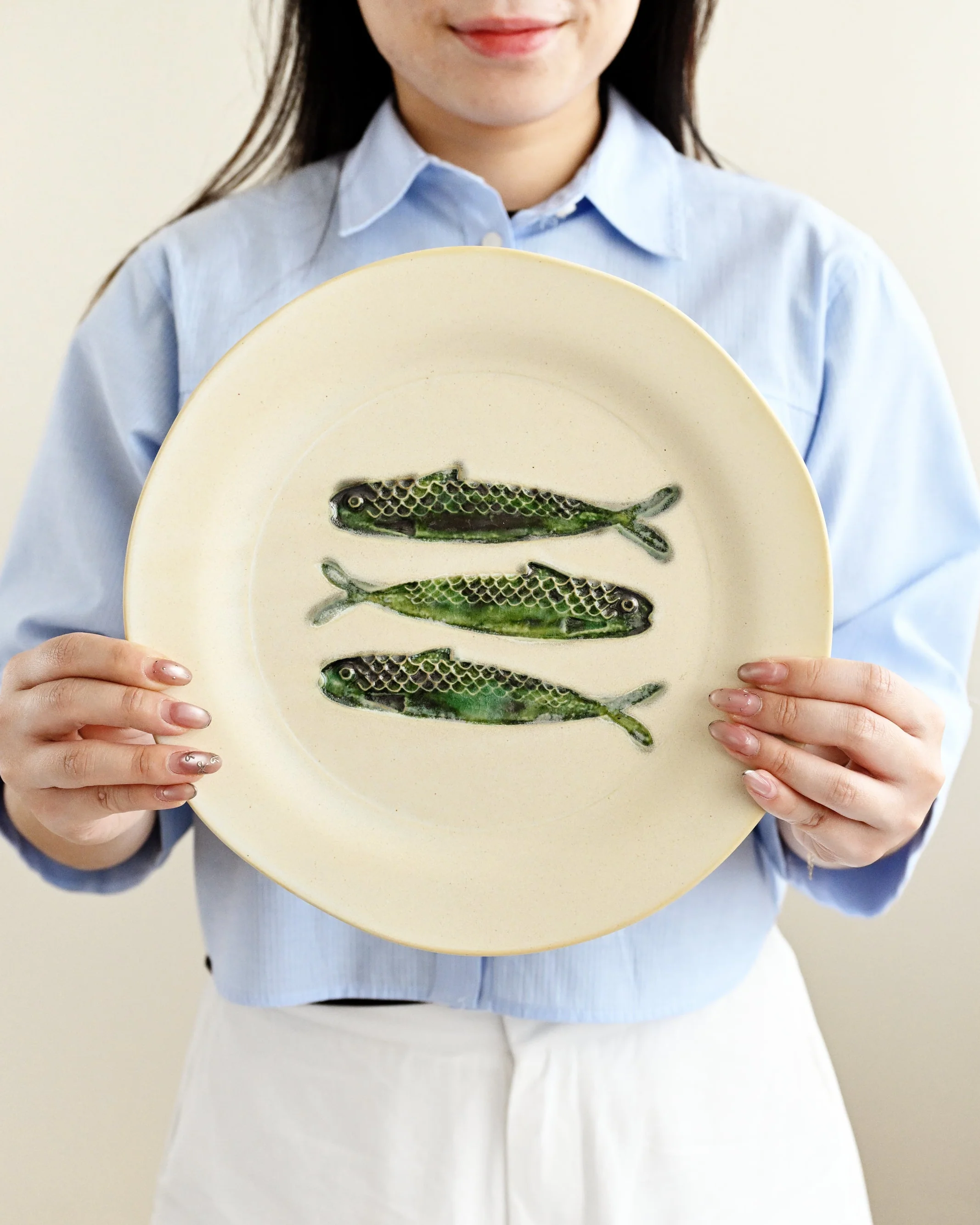 Hadden Dinner Plate Green Set of 4 - Fish