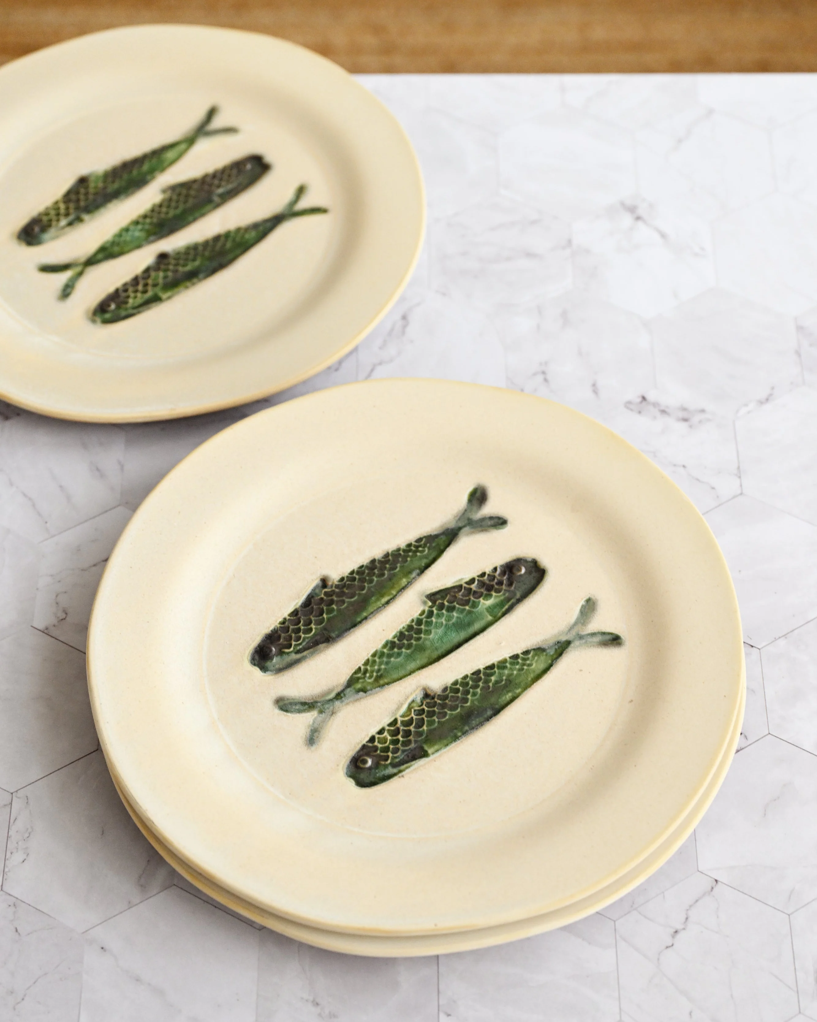Hadden Dinner Plate Green Set of 4 - Fish - Image 2
