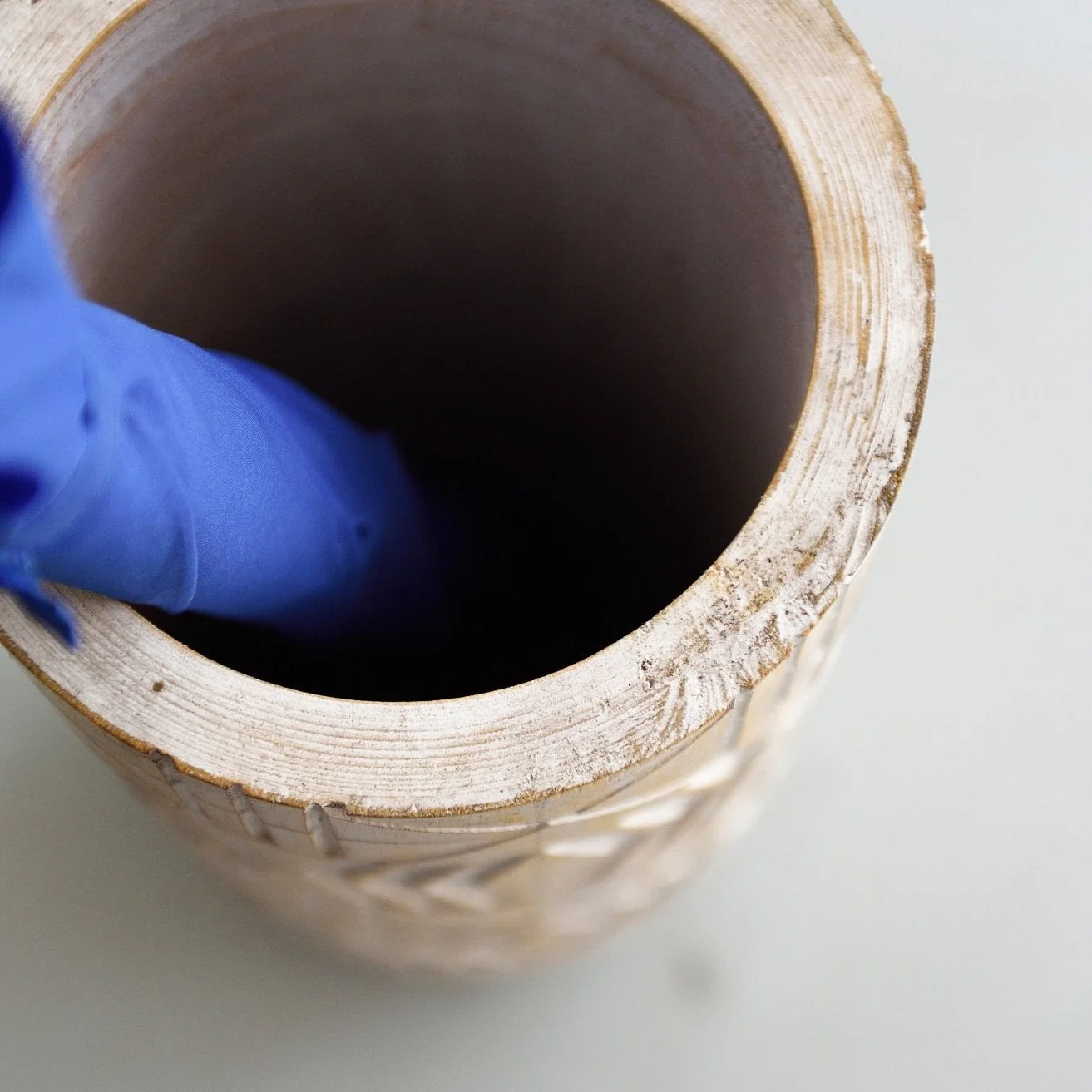 Hand Carved Wooden Tribal Pot - Image 6