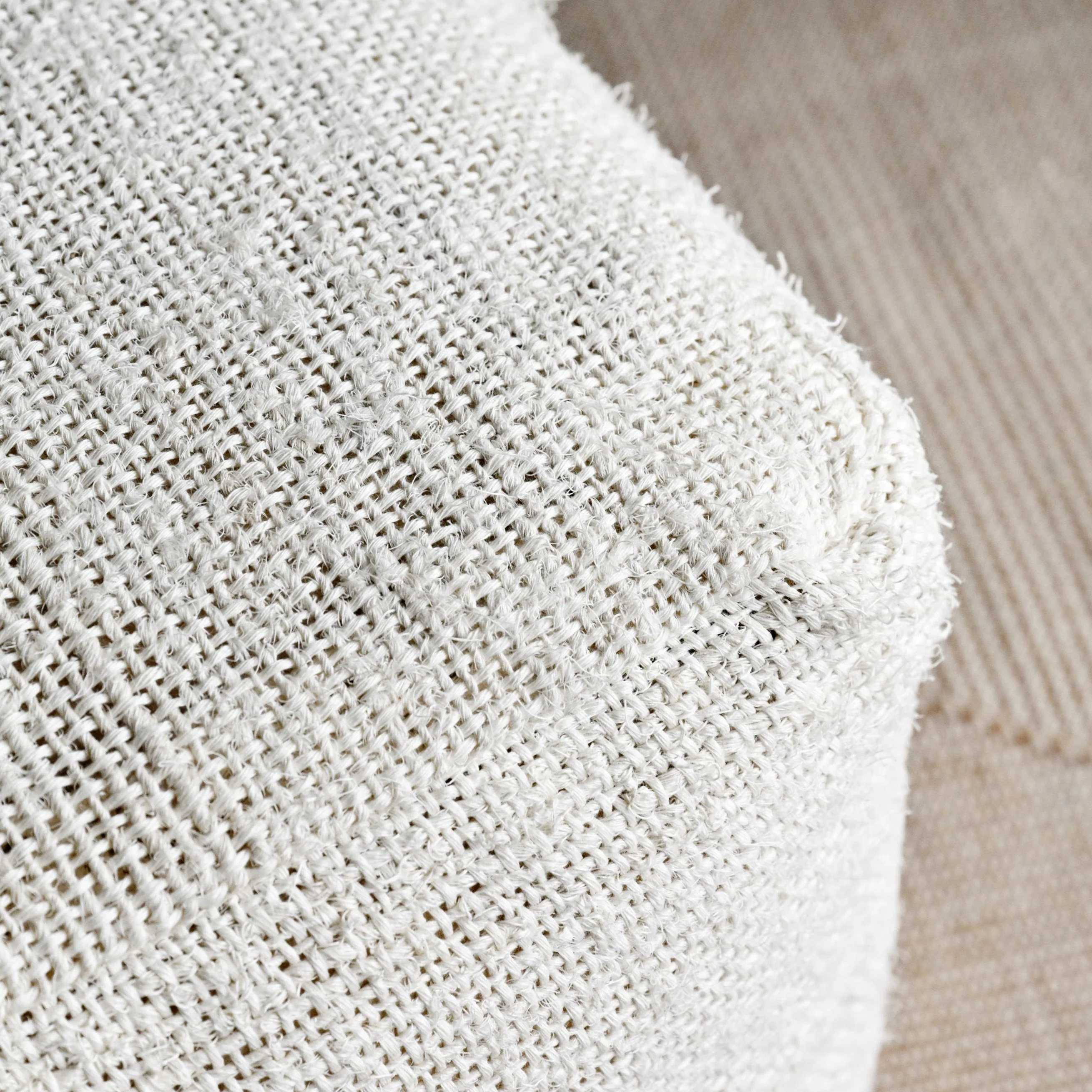 Hari Recycled Linen Pouf - Image 3