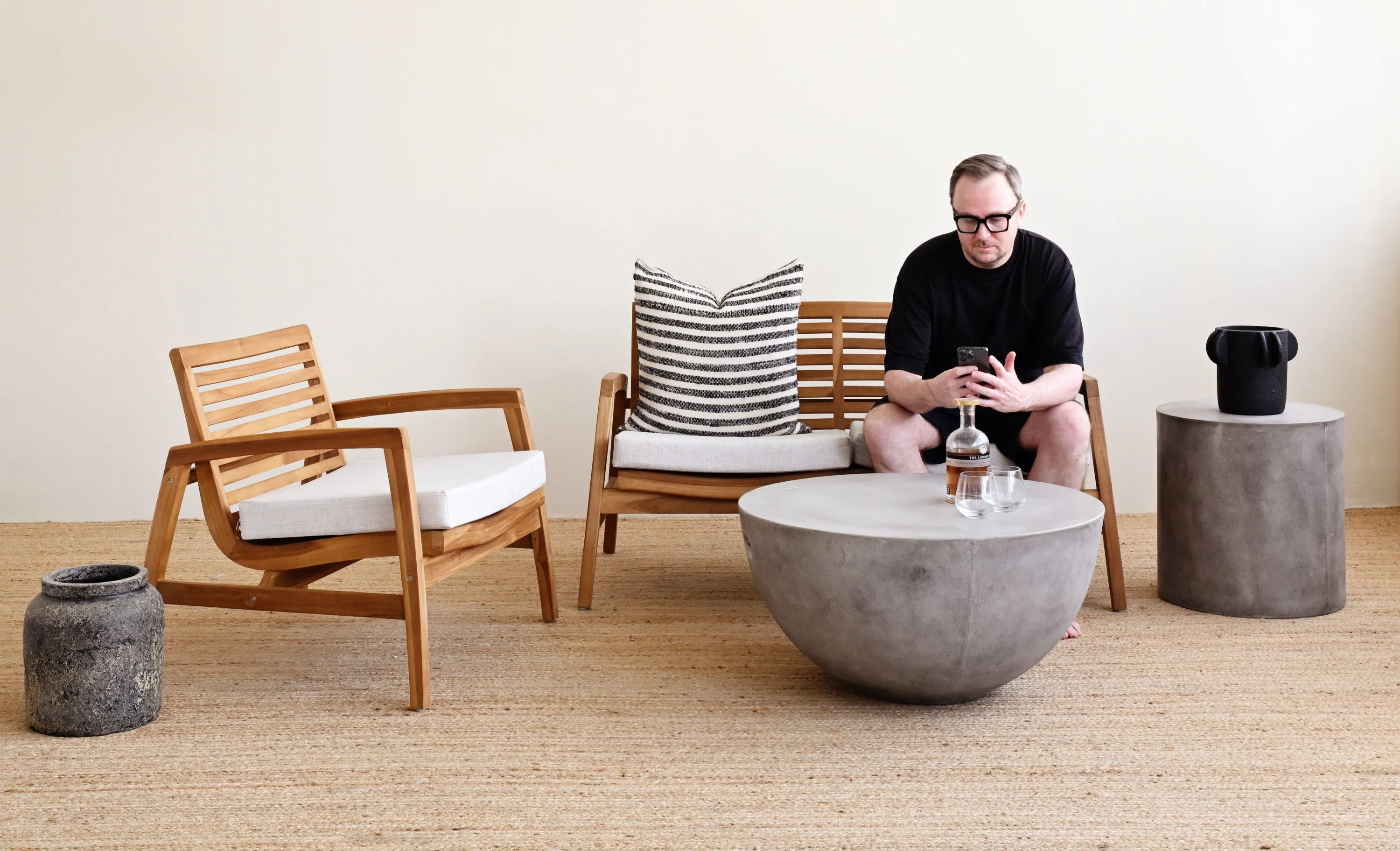 Hemisphere Concrete Coffee Table - Grey - Image 3
