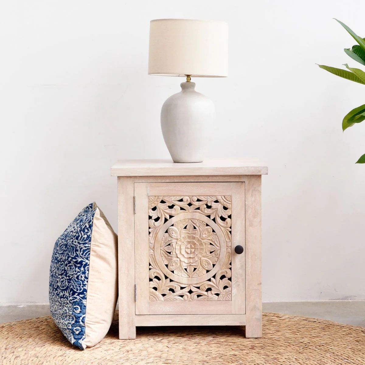Kuno Bedside Table - White Wash