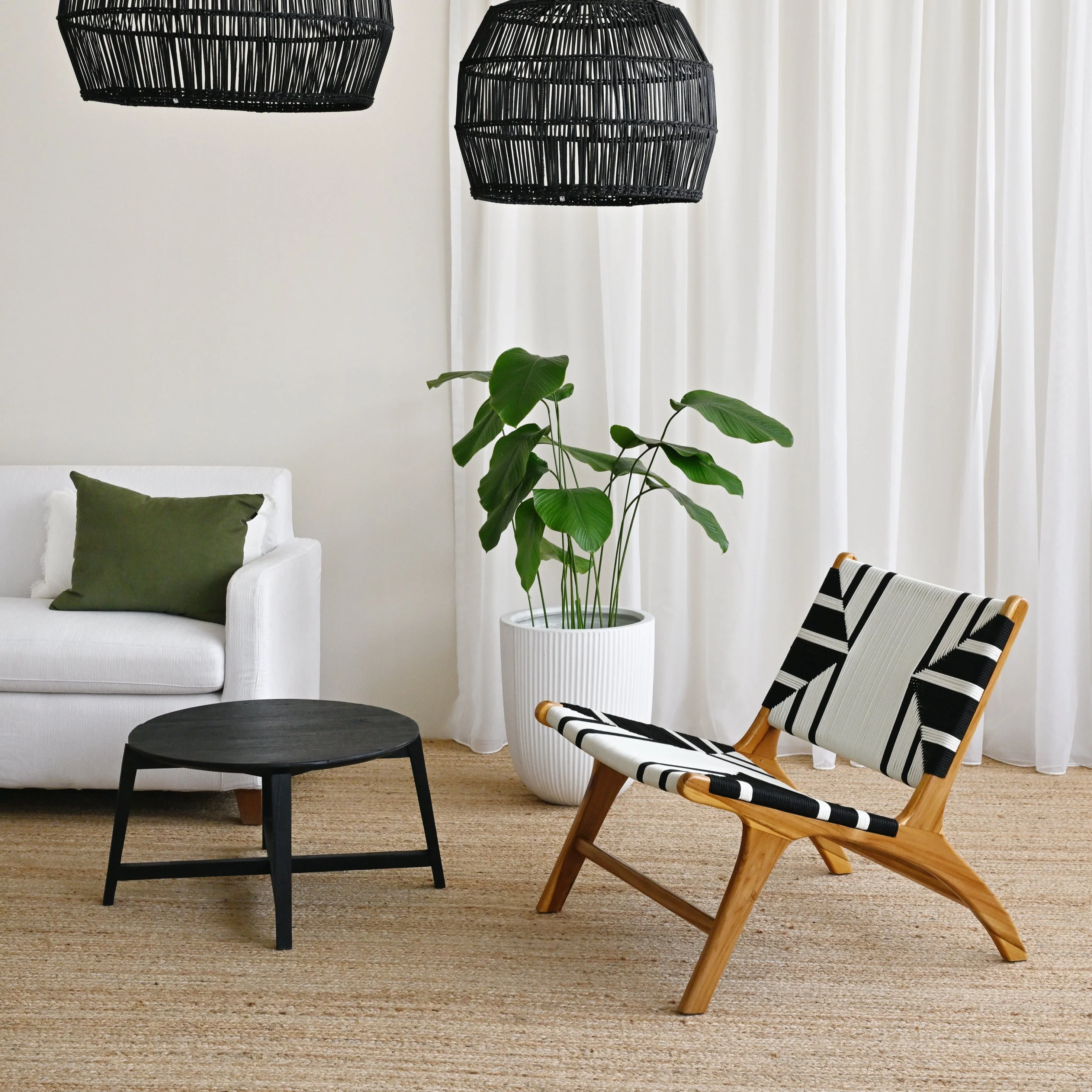 Milou Teak Coffee Table - Black - Image 3