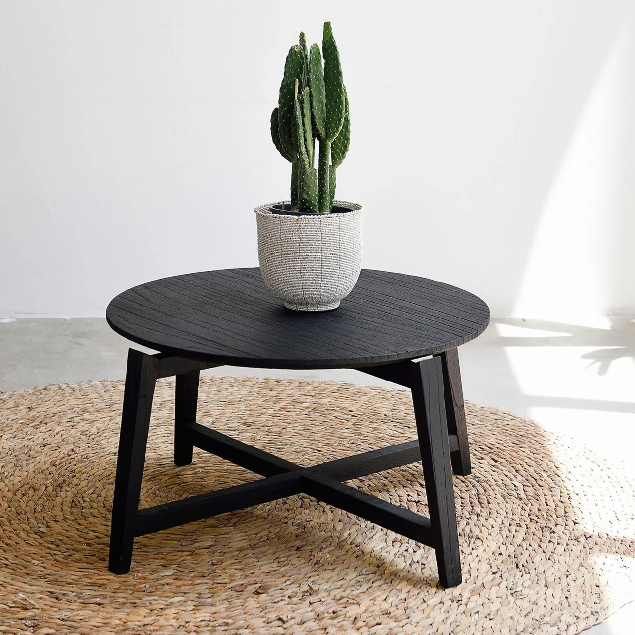 Milou Teak Coffee Table - Black - Image 4