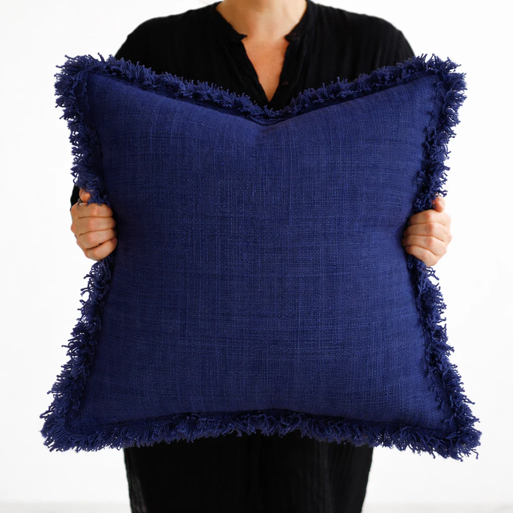Navy Blue Amara Cushion Cover - 55cm x 55cm - Image 2