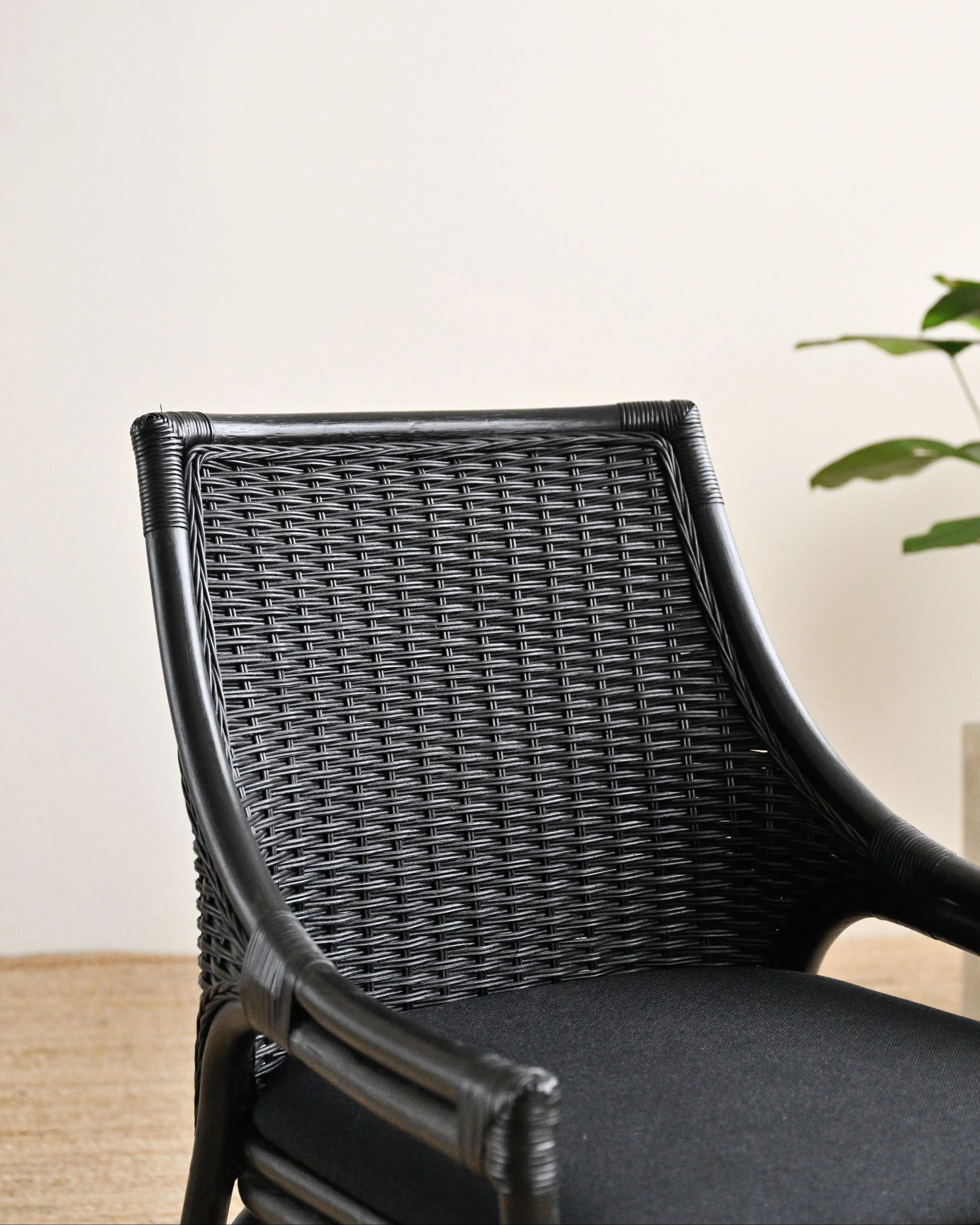 Nikaya Rattan Dining Chair - Black - Image 6