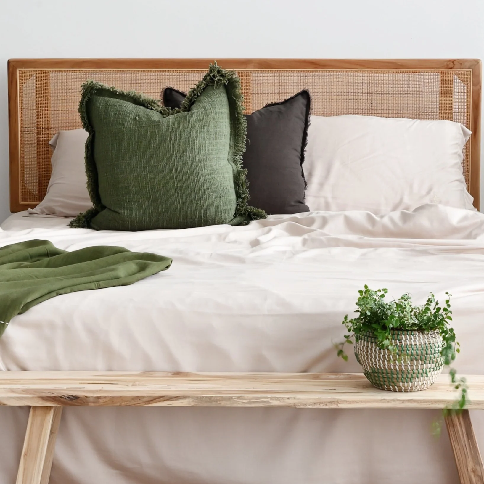 Olive Green Amara Cushion Cover - 55cm x 55cm - Image 3