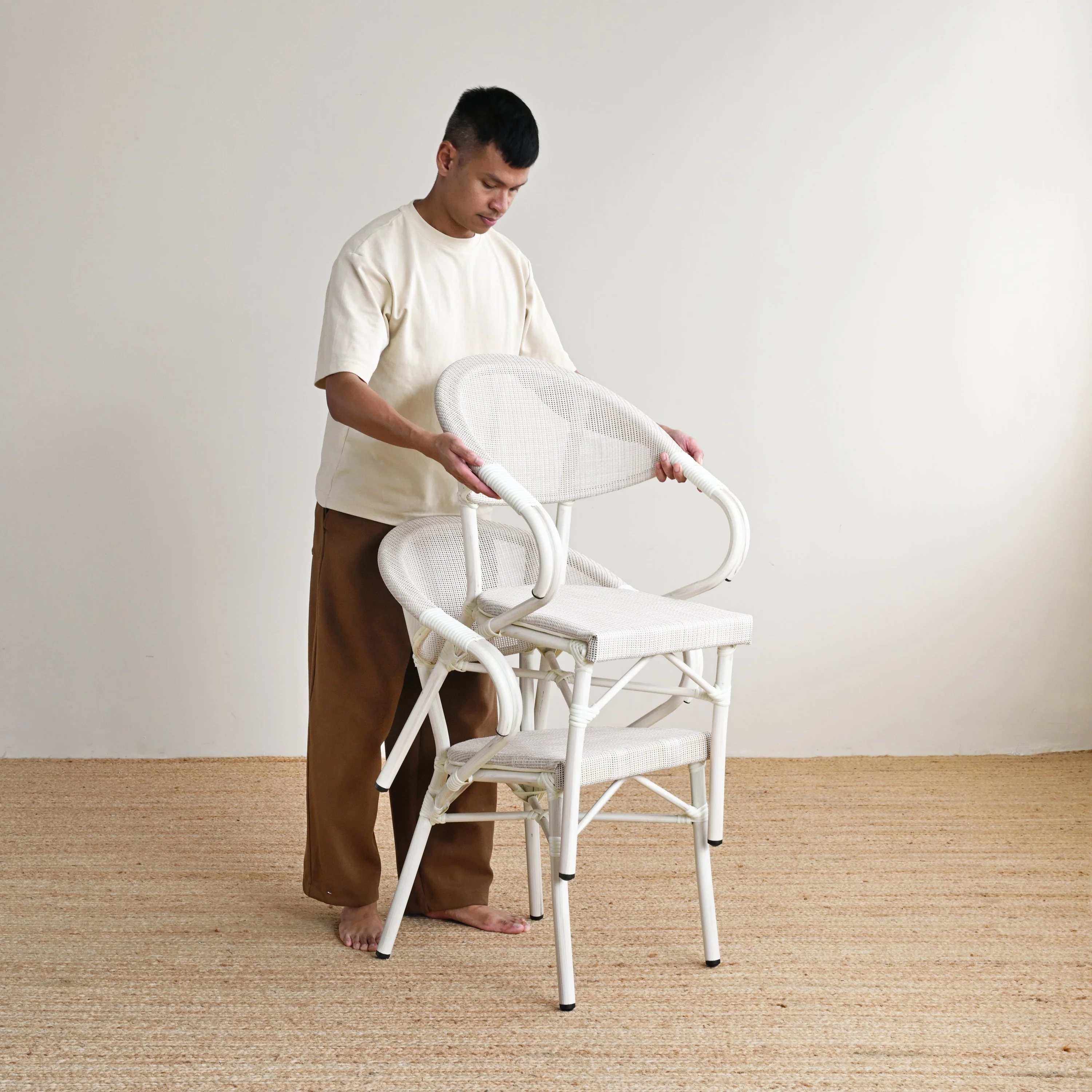 Outdoor Teslin Arm Dining Chair - Image 20