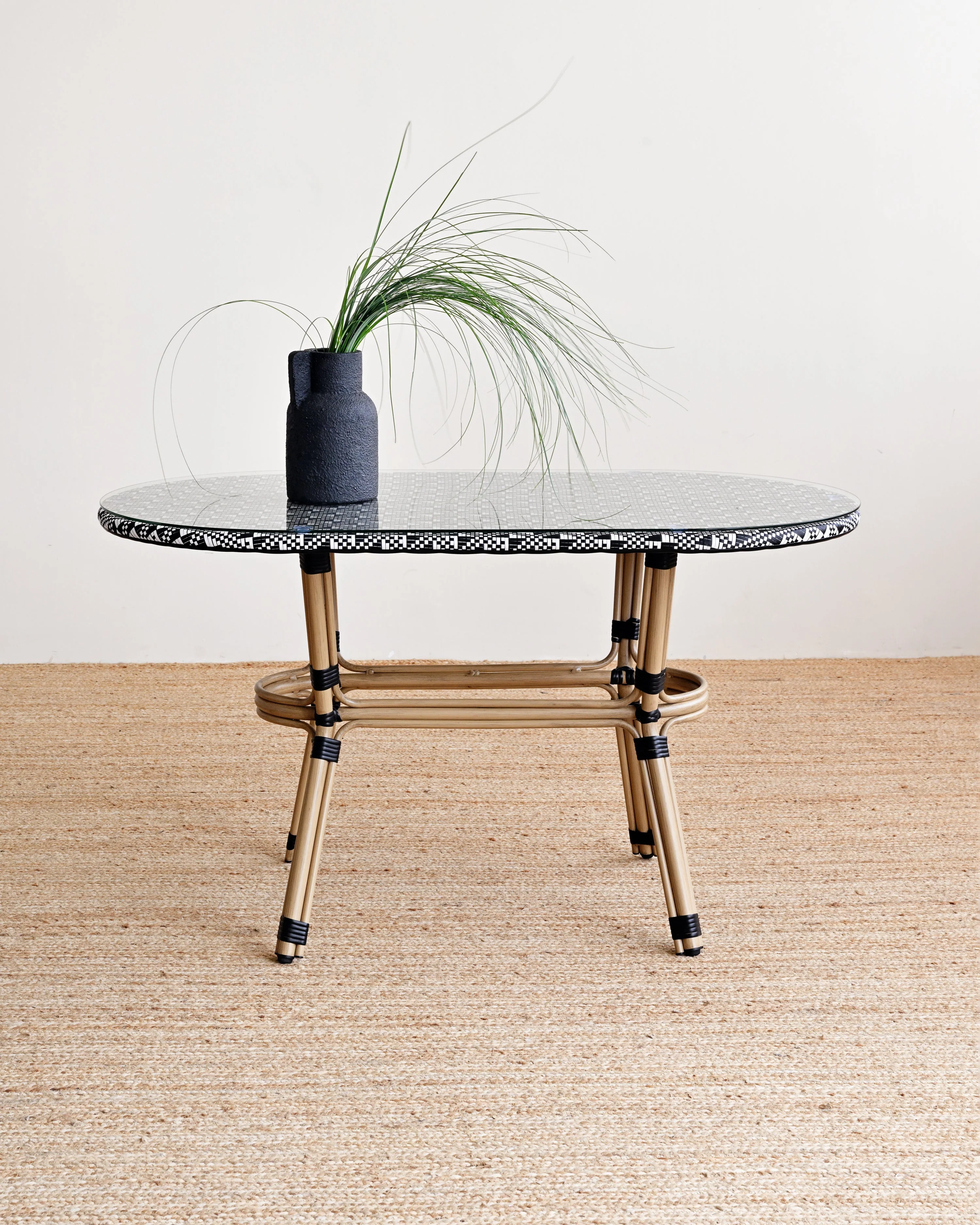 Outdoor Wicker Oval Dining Table - Image 2