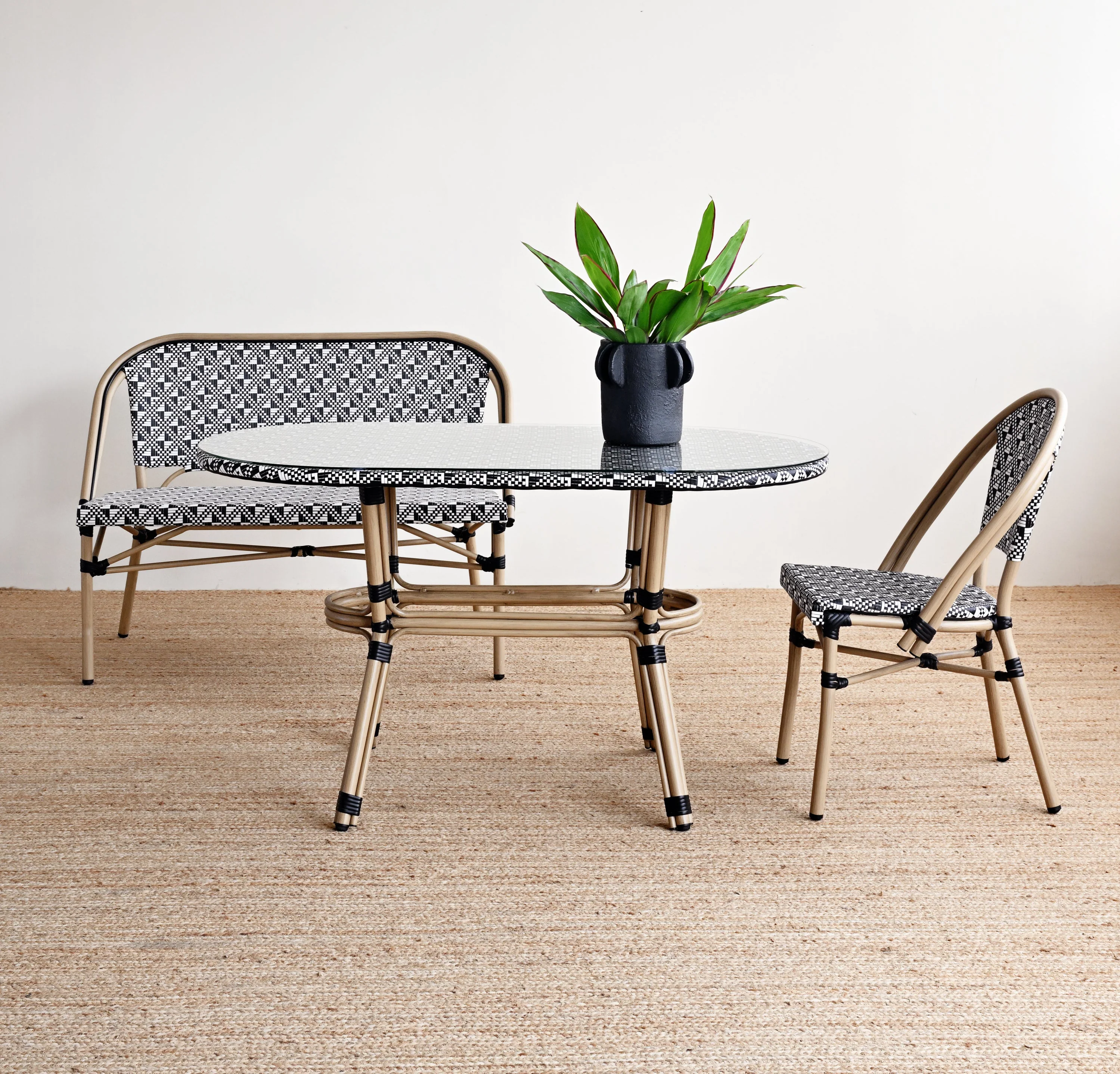 Outdoor Wicker Oval Dining Table - Image 8
