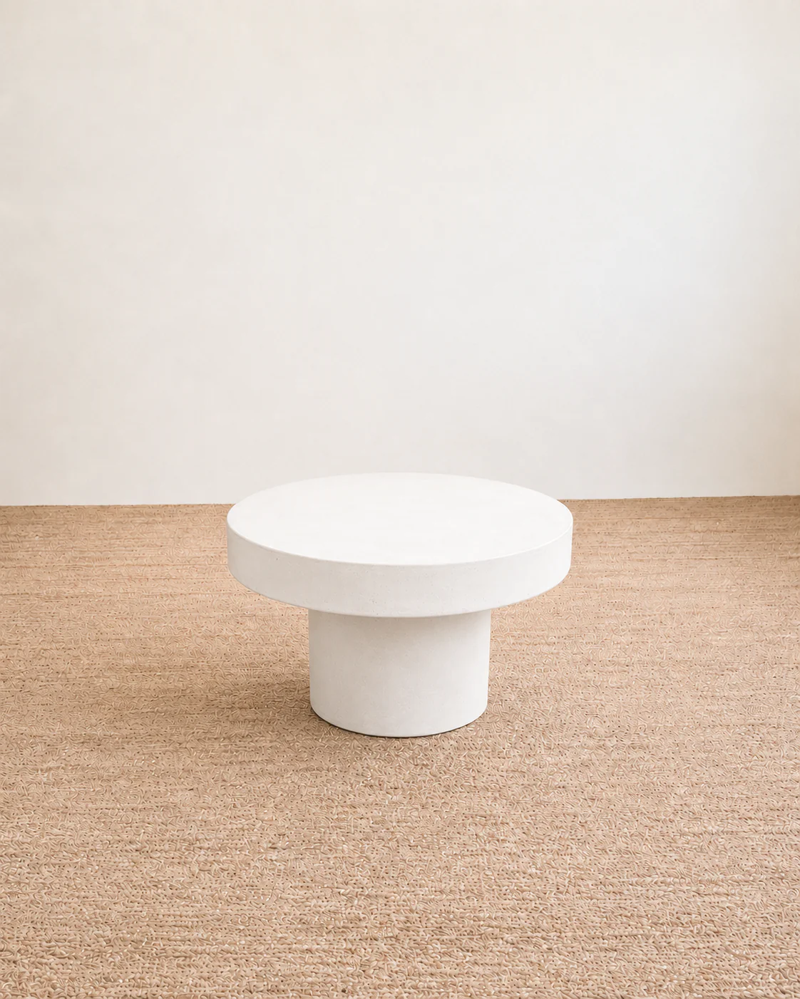 Pedestal Concrete Coffee Table - White - Image 8