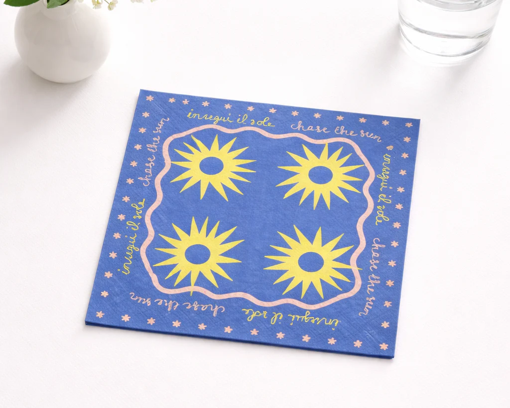 Porto Sole Paper Napkins Blue - Pack of 12 - Image 3