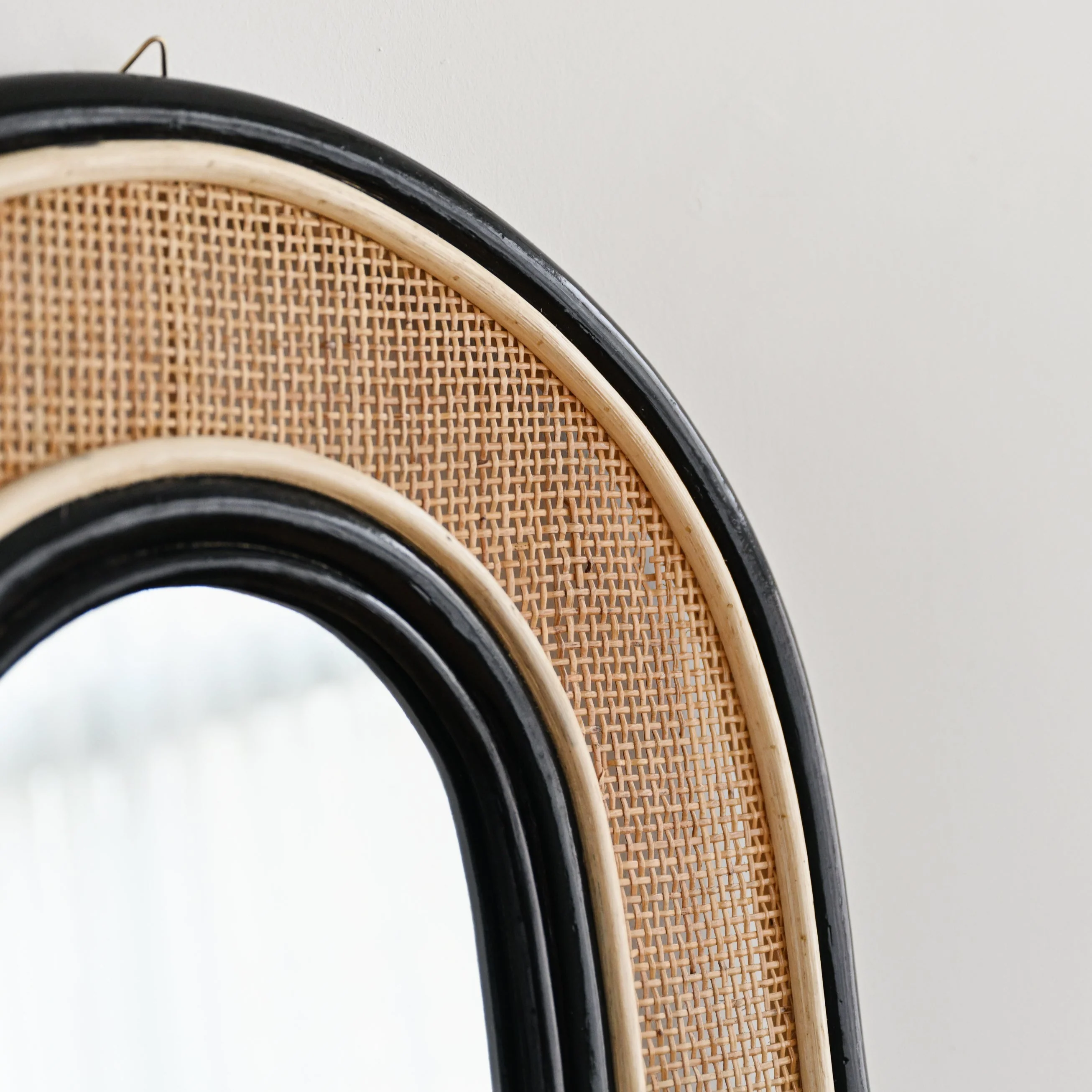 Tulum Rattan Arched Mirror - Black - Image 7