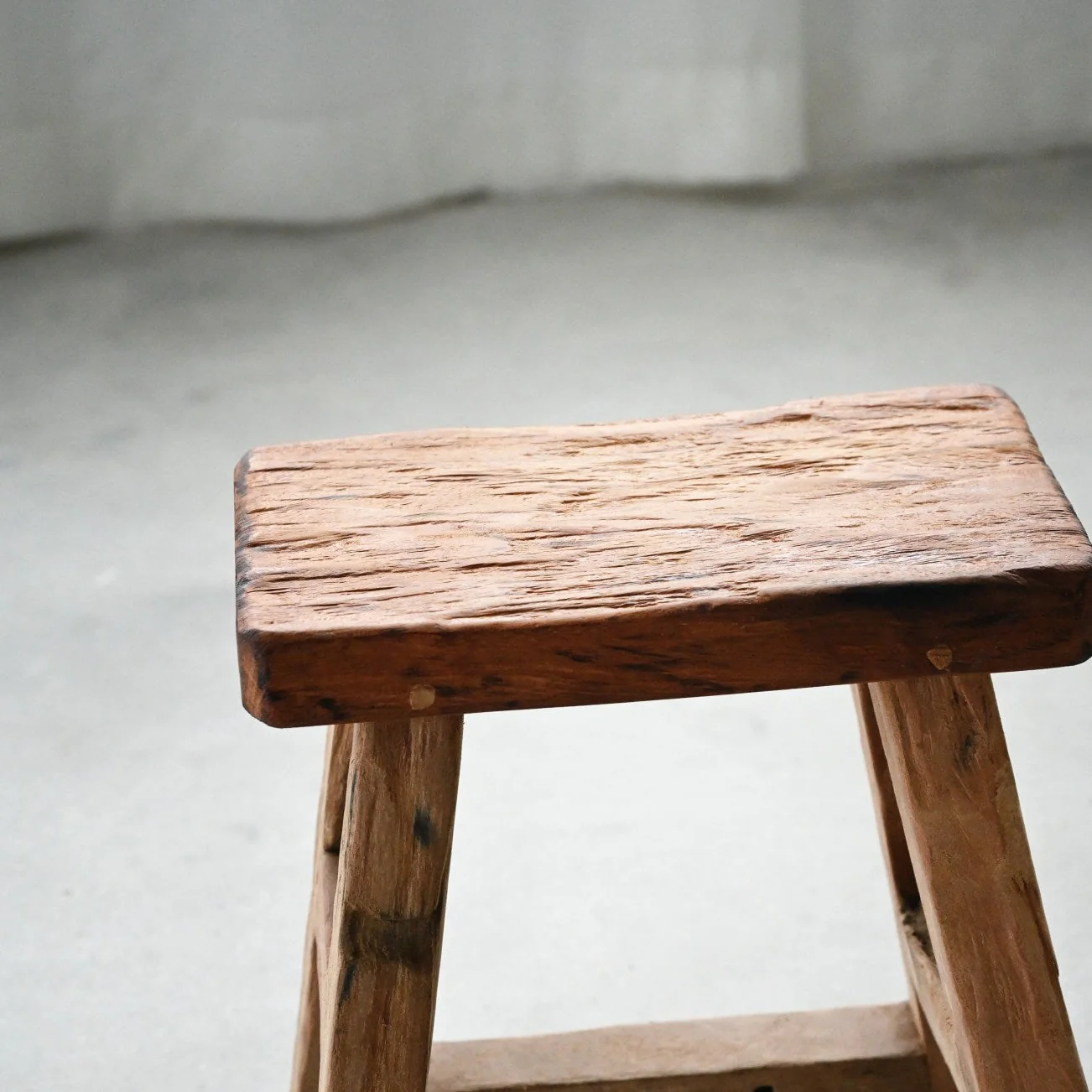 Recycled Teak Stool - H45cm - Image 4