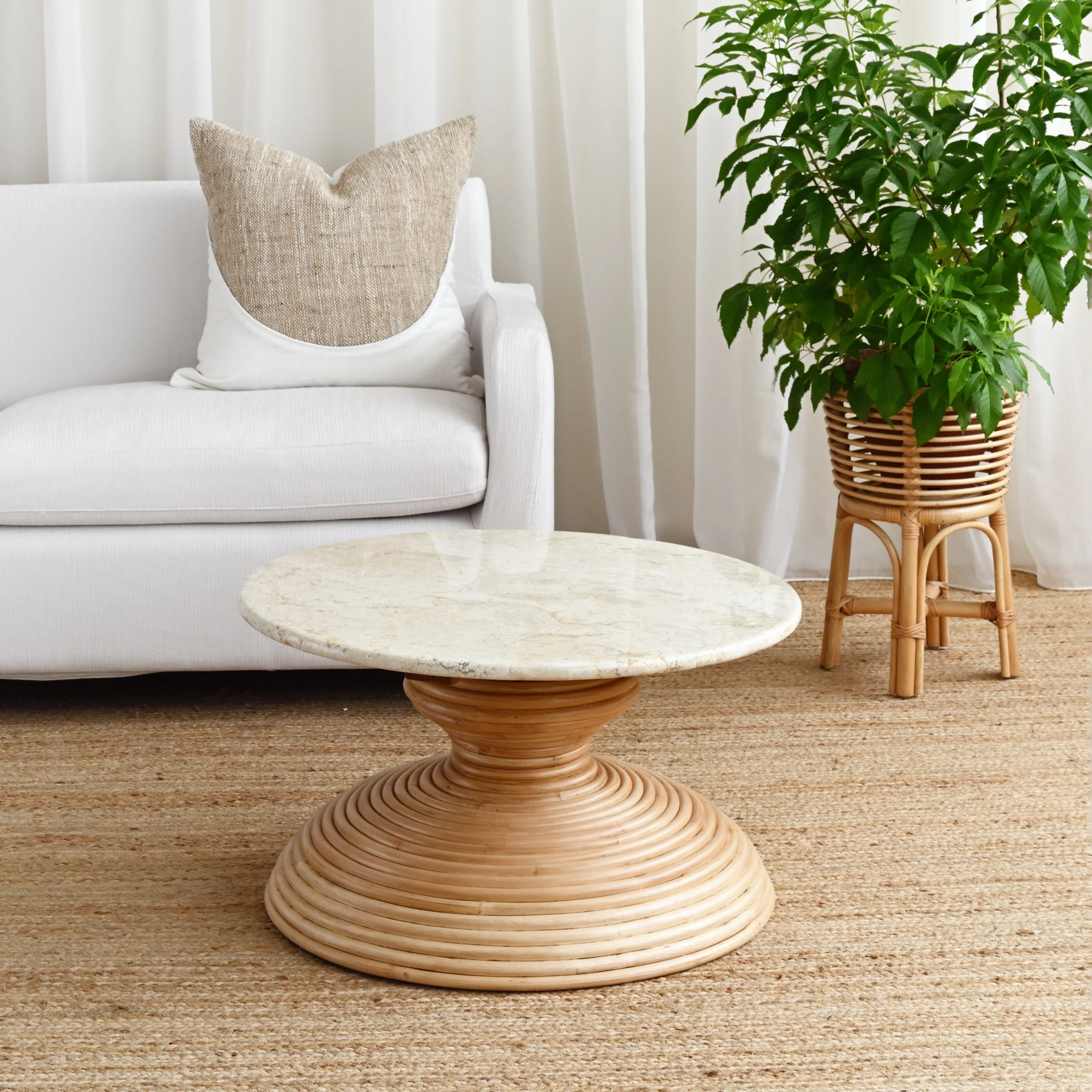 Round Marble Coffee Table - 70cm - Image 2