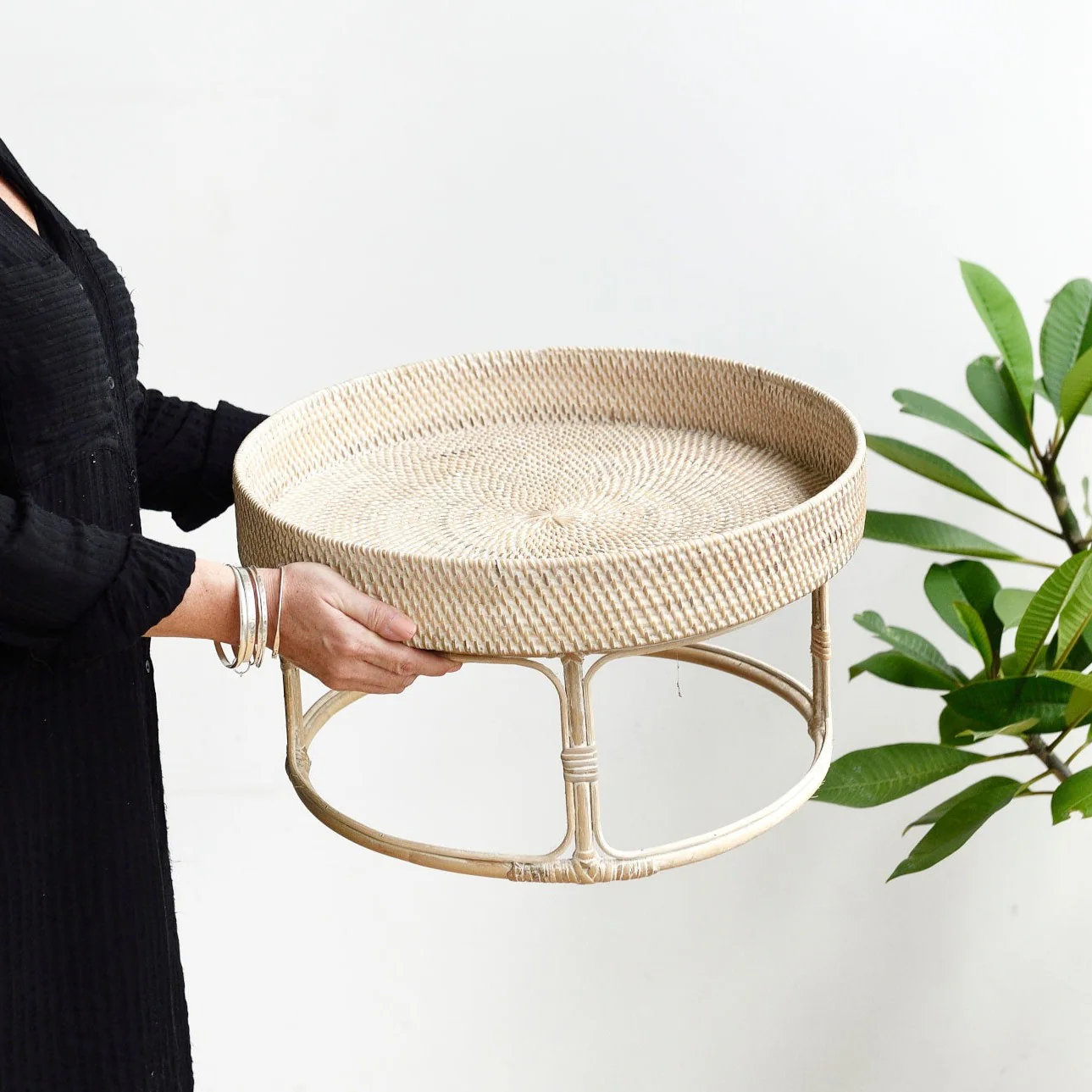 Round Table Tray - White Wash - Image 4