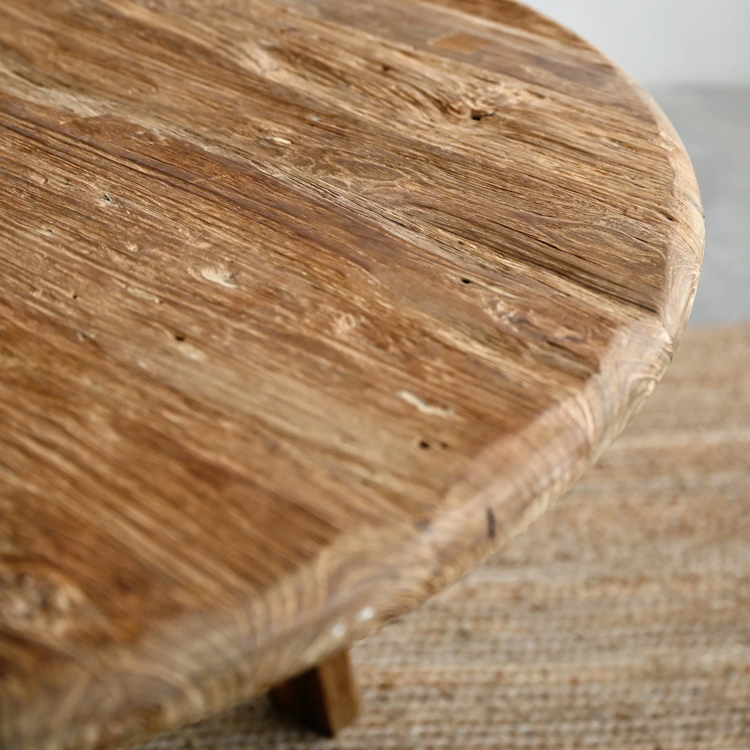 Rustic Round Teak Dining Table - Image 7