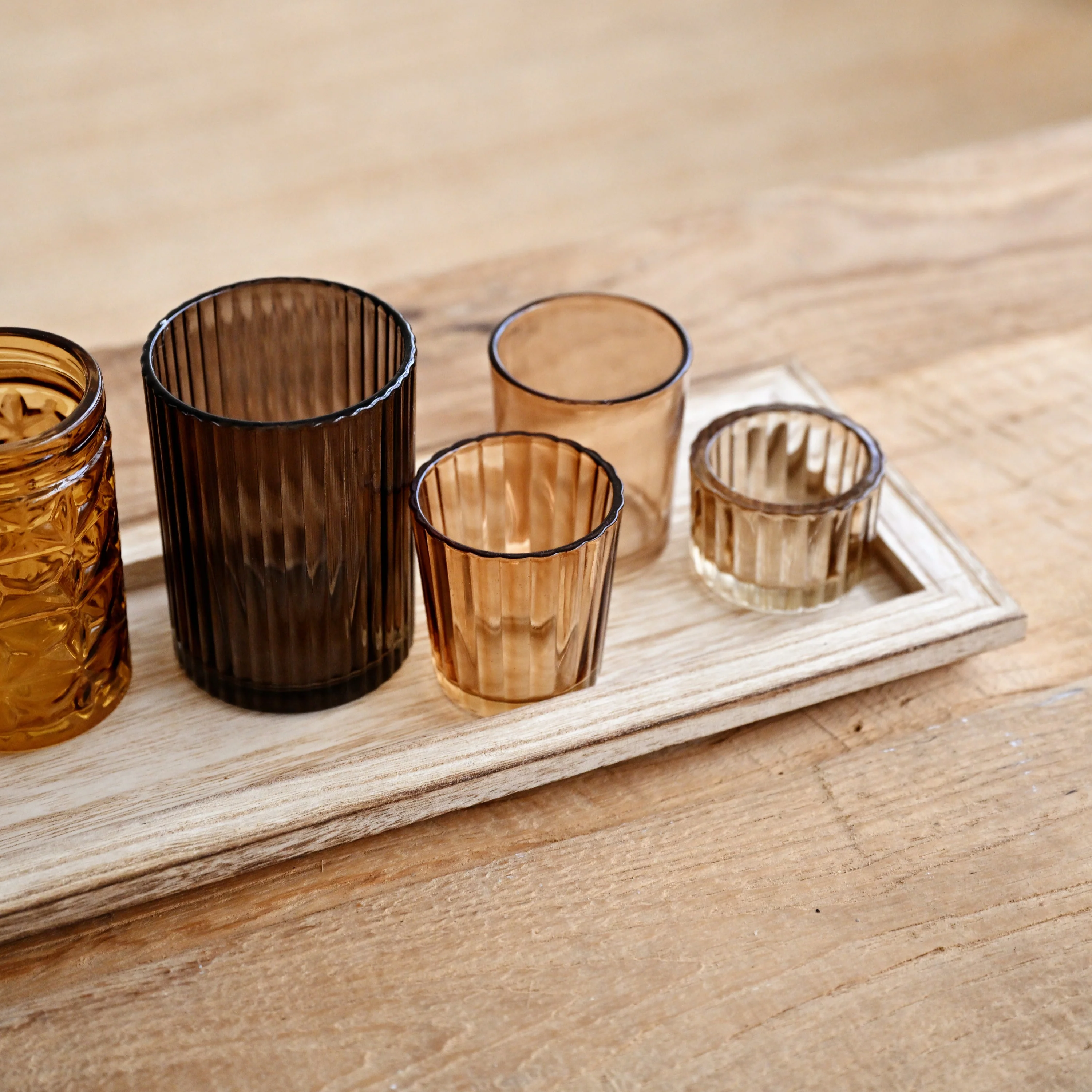 Sanga Tray with Votive Brown (Set of 10) - Image 2