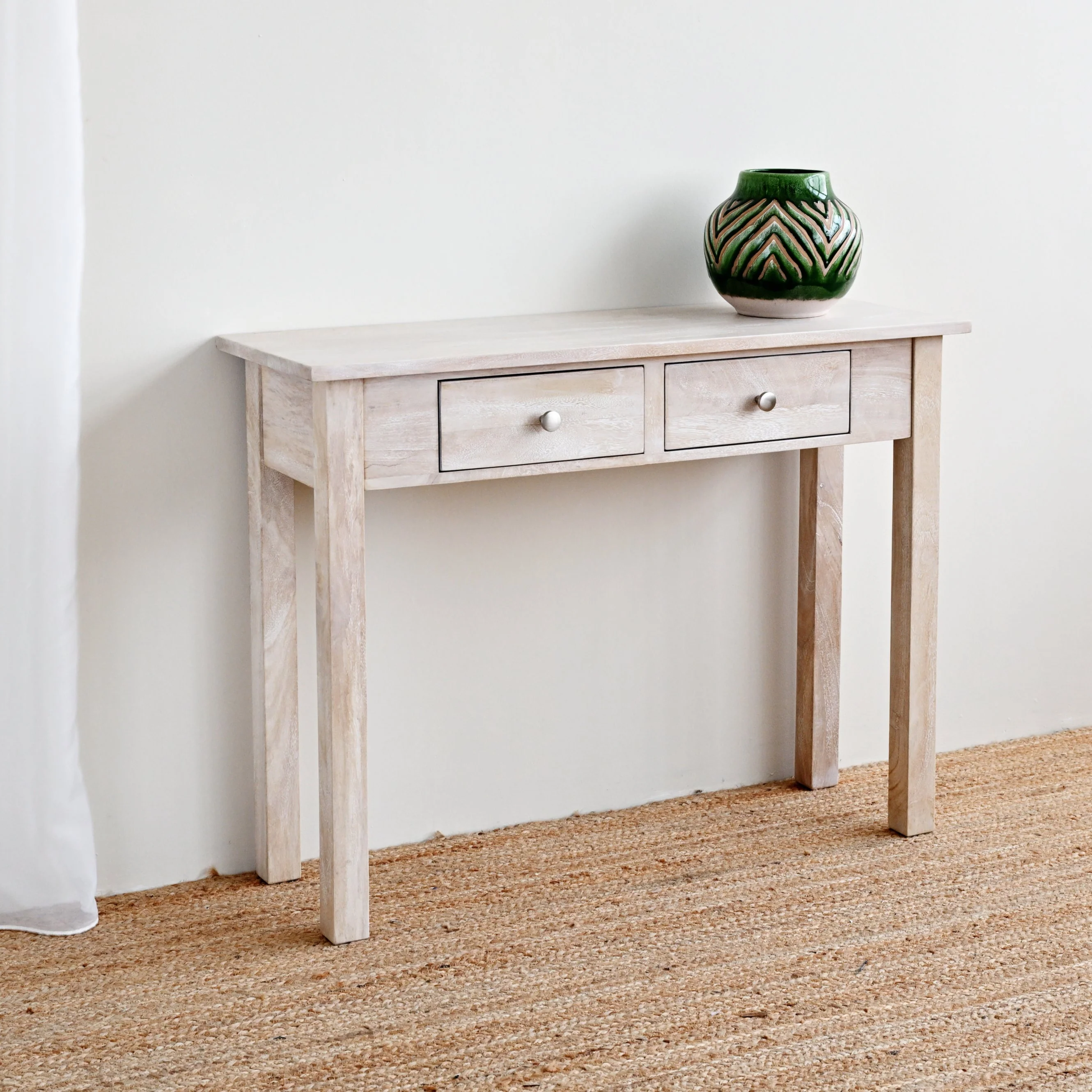 Santorini Side Console 100cm - White Wash - Image 4