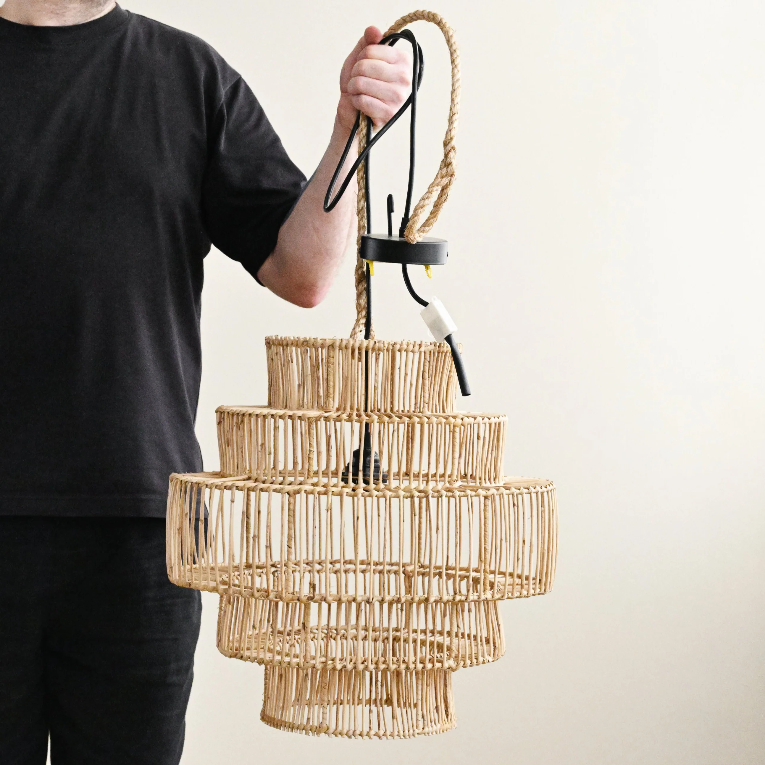 Spiral Rattan Pendant Lamp - Image 3
