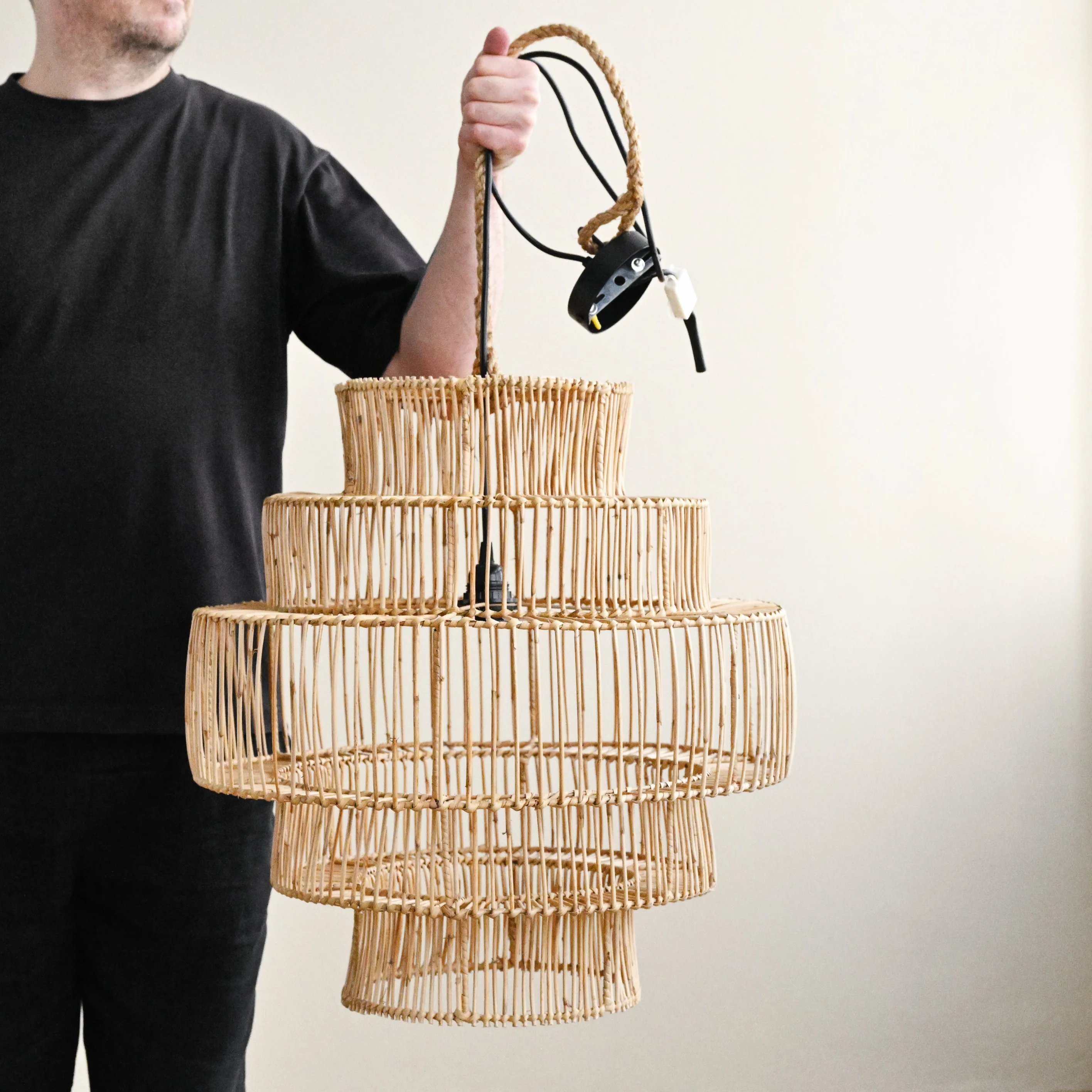 Spiral Rattan Pendant Lamp - Image 4