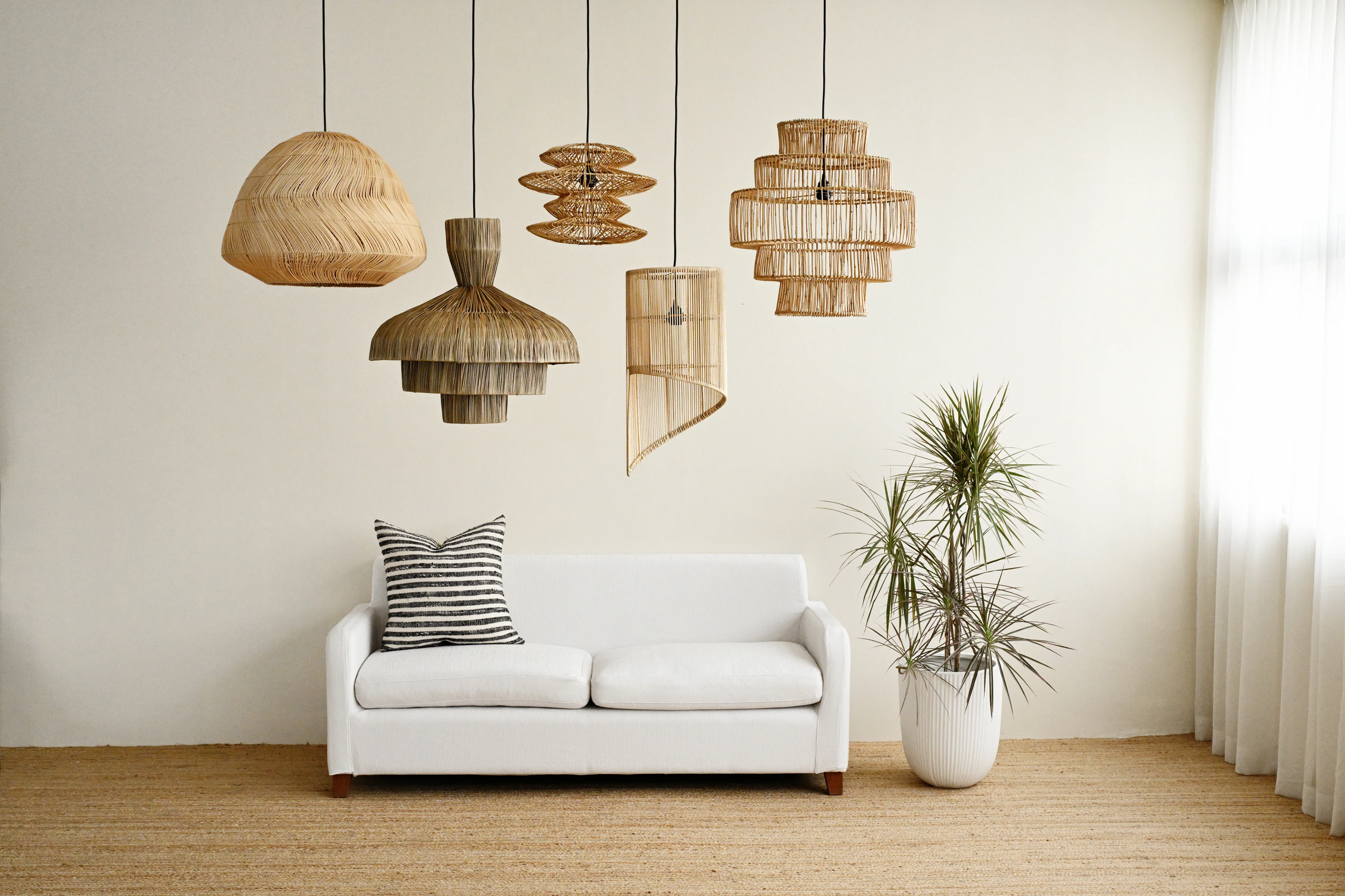 Spiral Rattan Pendant Lamp - Image 5