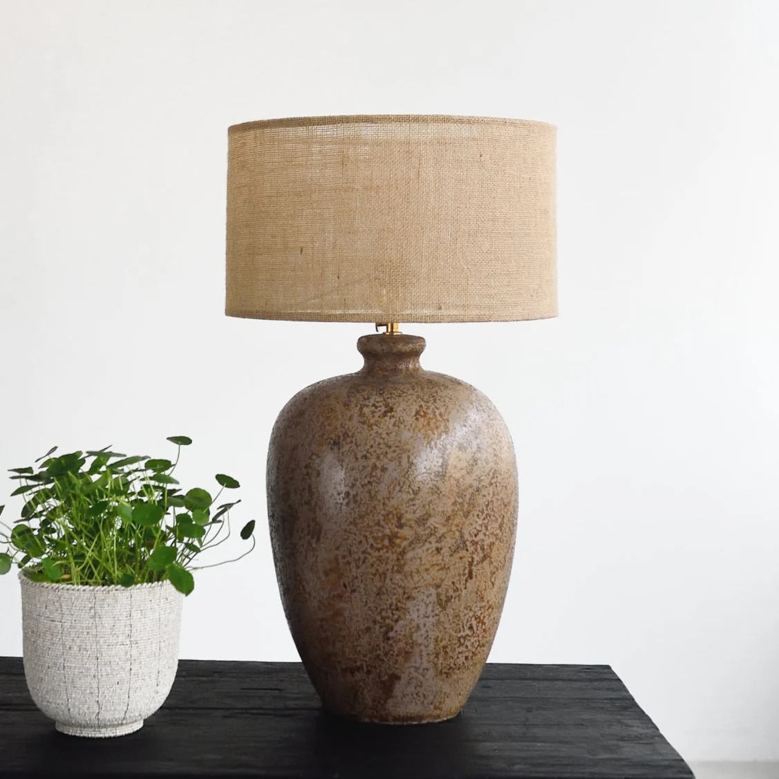 Stone Table Lamp - Burnt Brown - Image 3