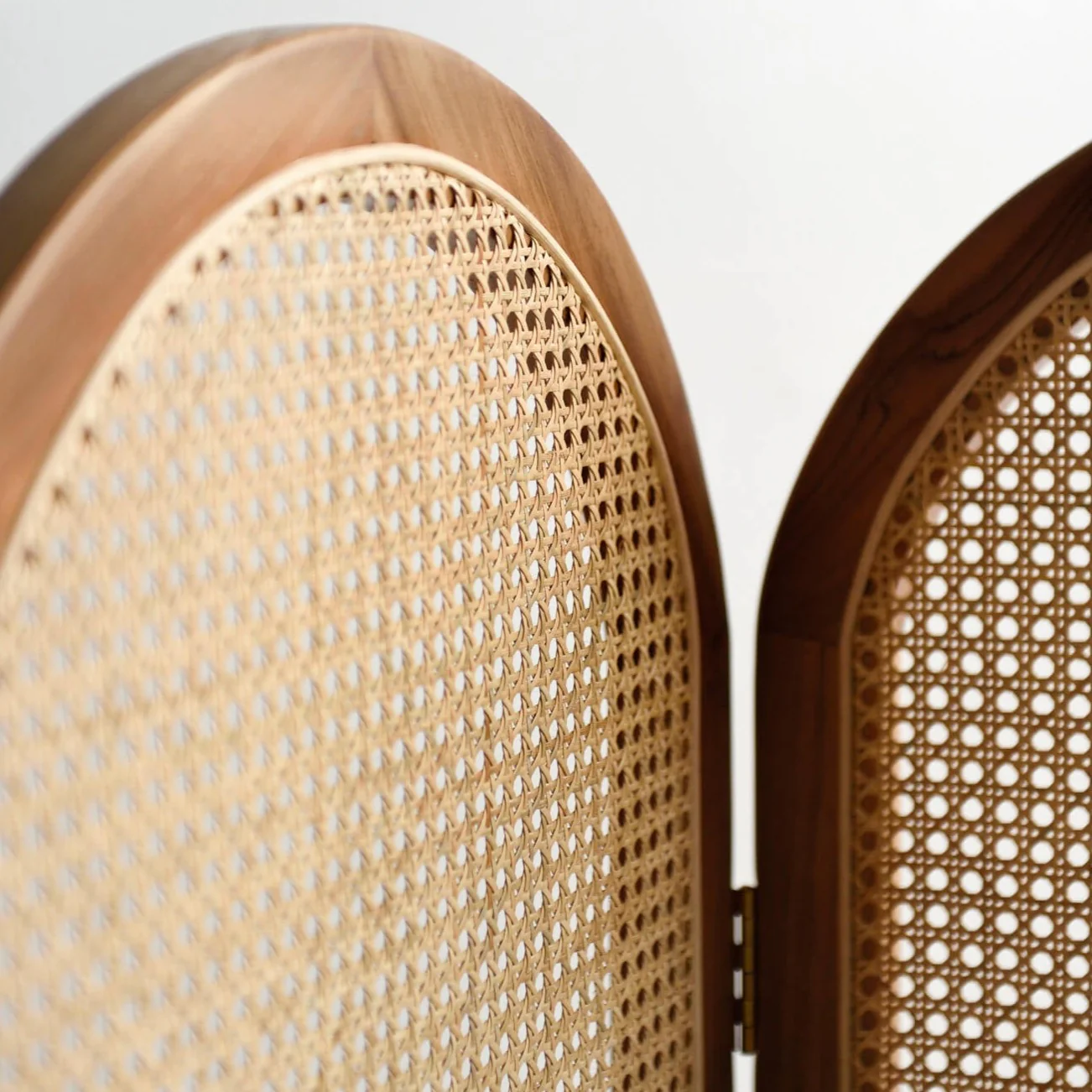 Teak and Natural Rattan Screen - Image 6