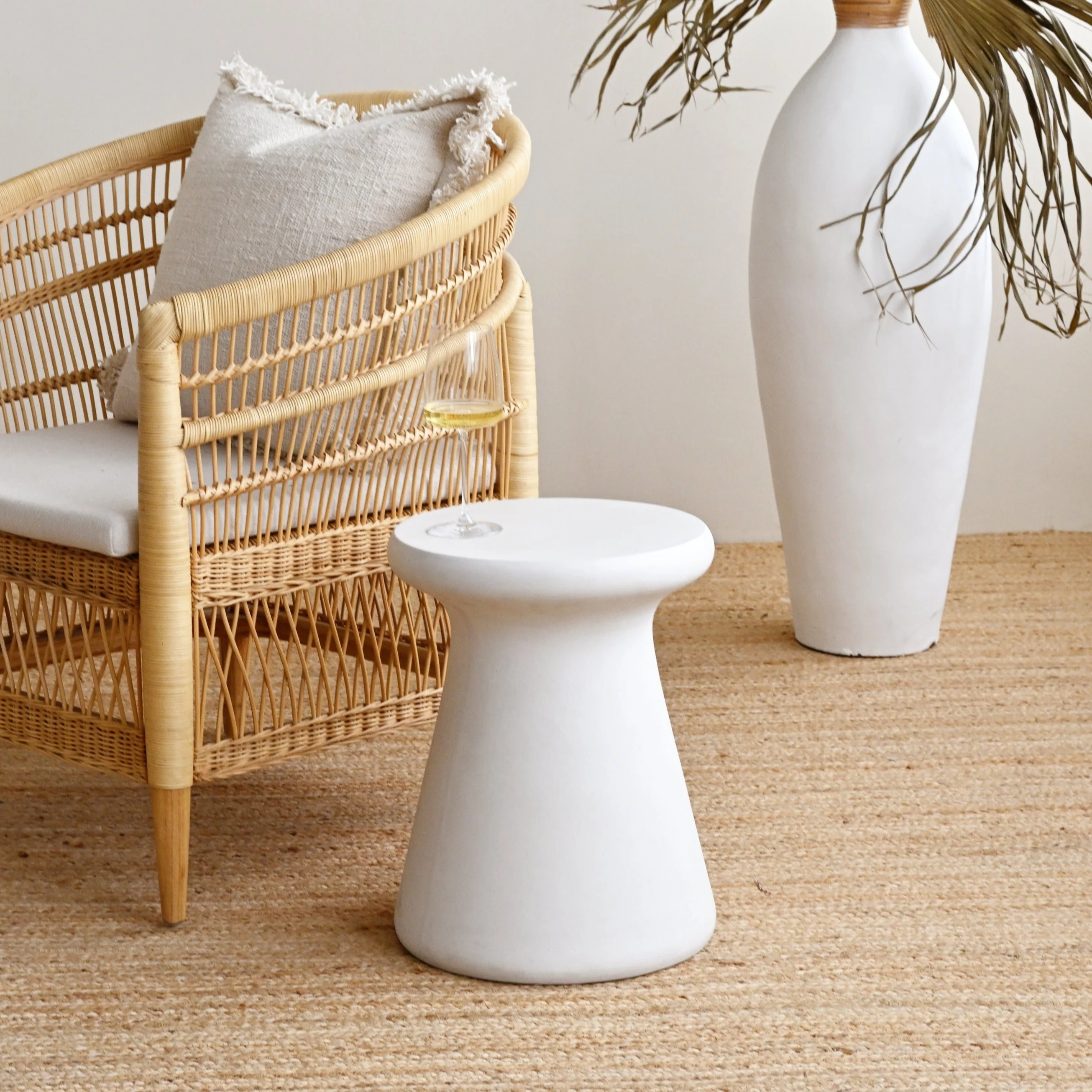 Veria Side Table Stool - White - Image 2