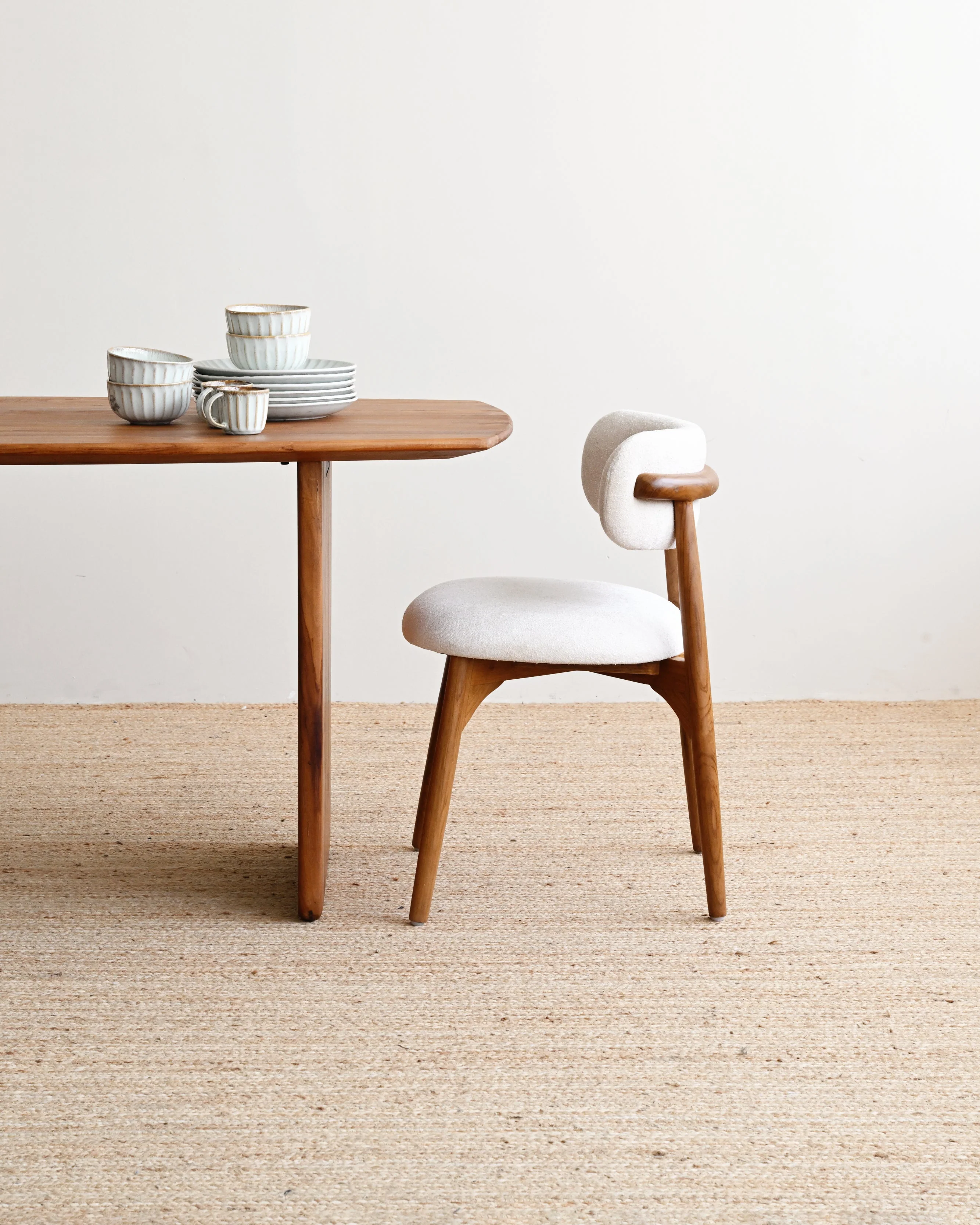 Vora Teak Dining Chair - White - Image 2