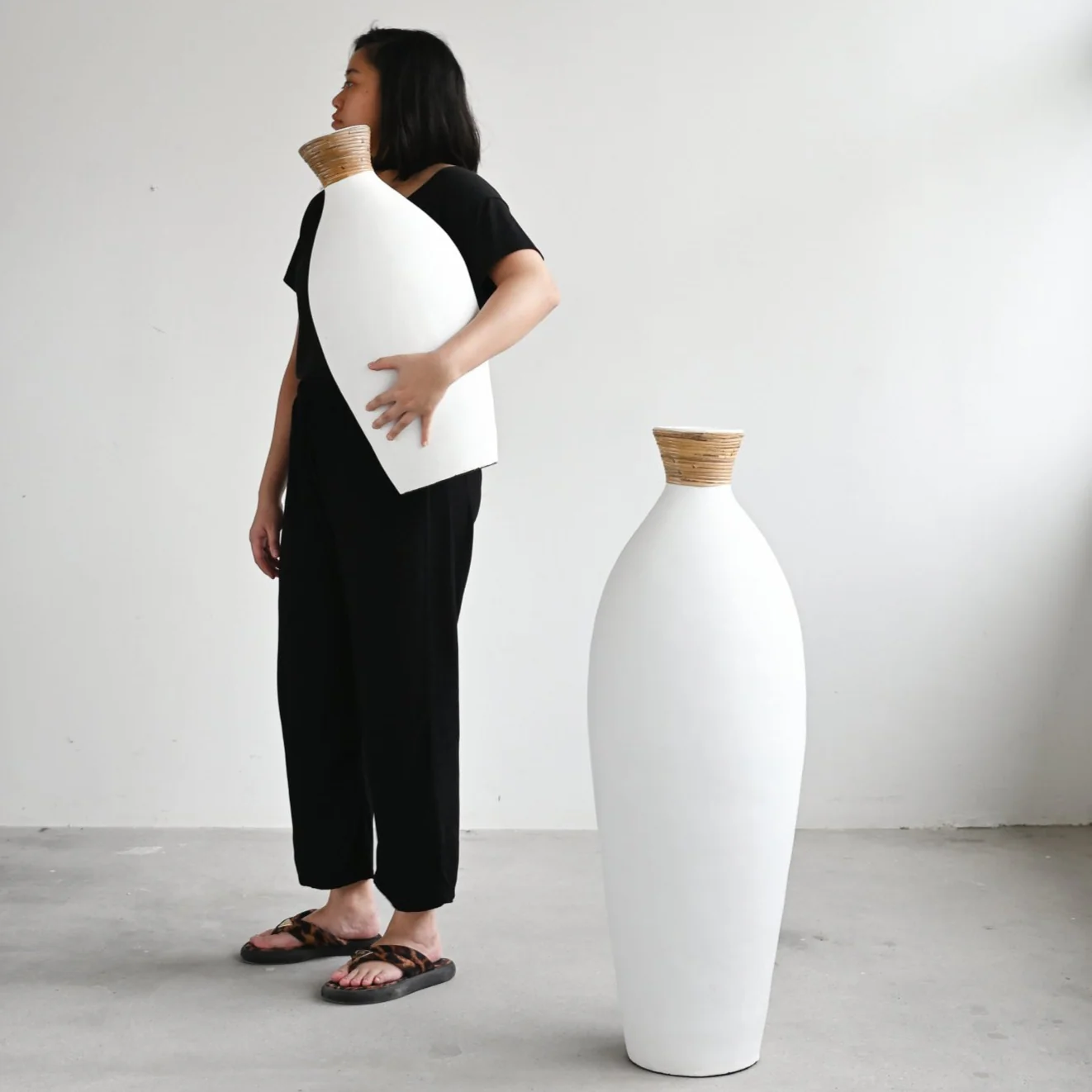 White Slender Vase - Image 3